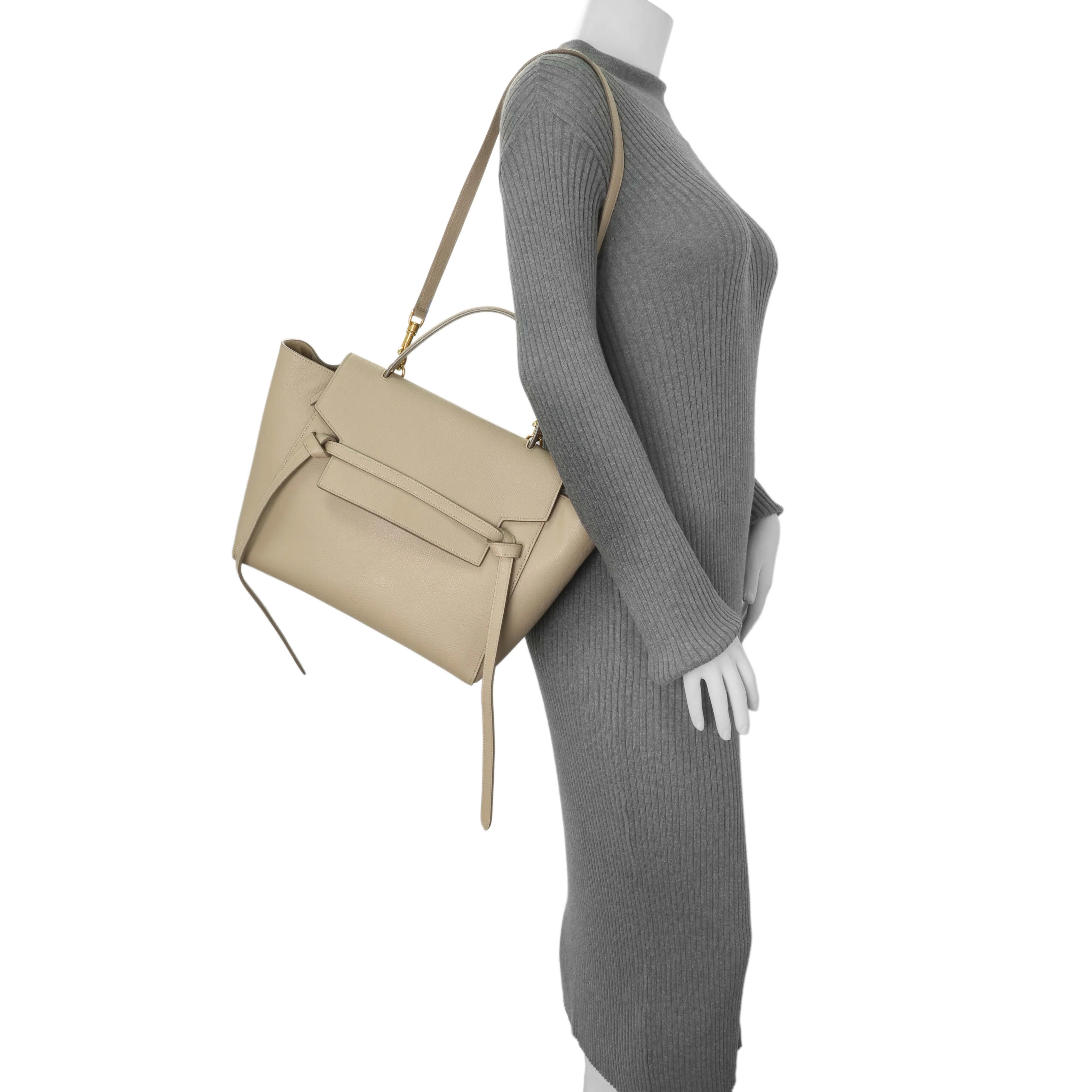 Celine Taupe Grained Calfskin Mini Belt Bag - Image 15