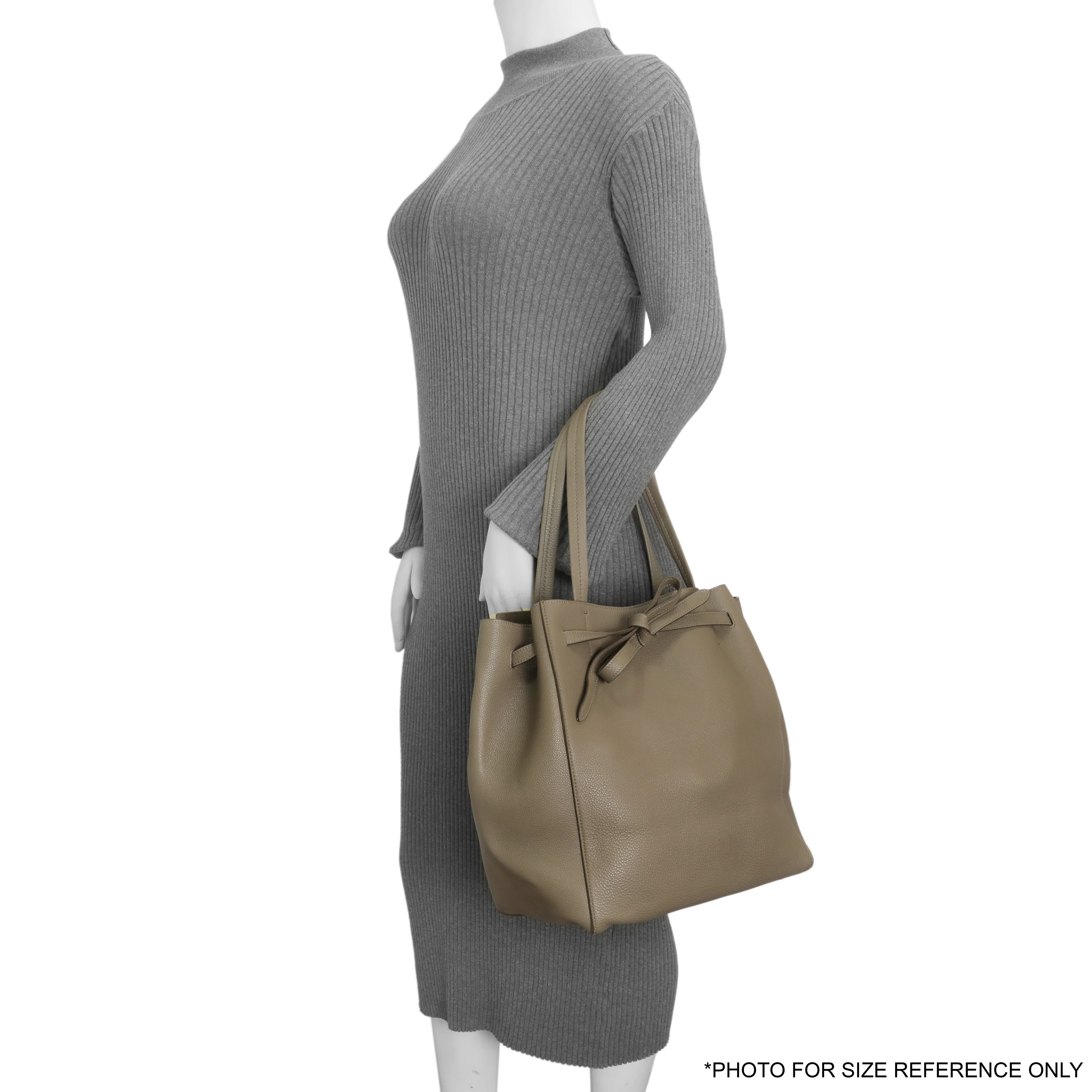 Celine Taupe Soft Grained Calfskin Small Belt Cabas Phantom - Image 7