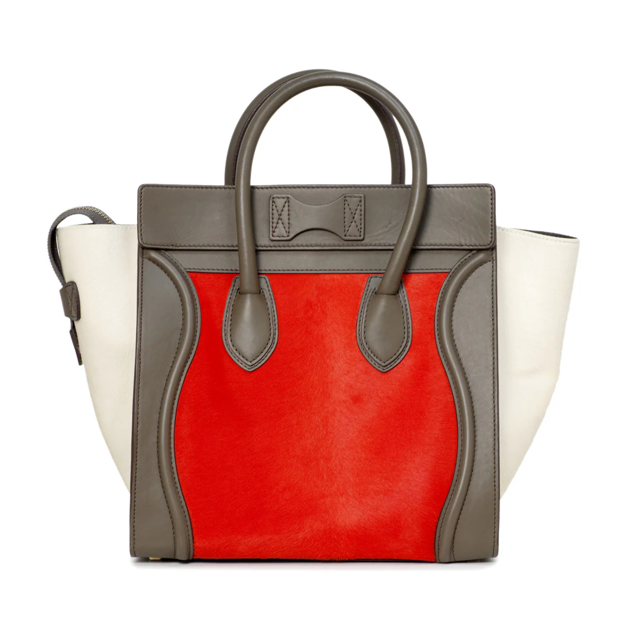 Celine Tri Color Calf Hair & Leather Mini Luggage Tote - Image 5