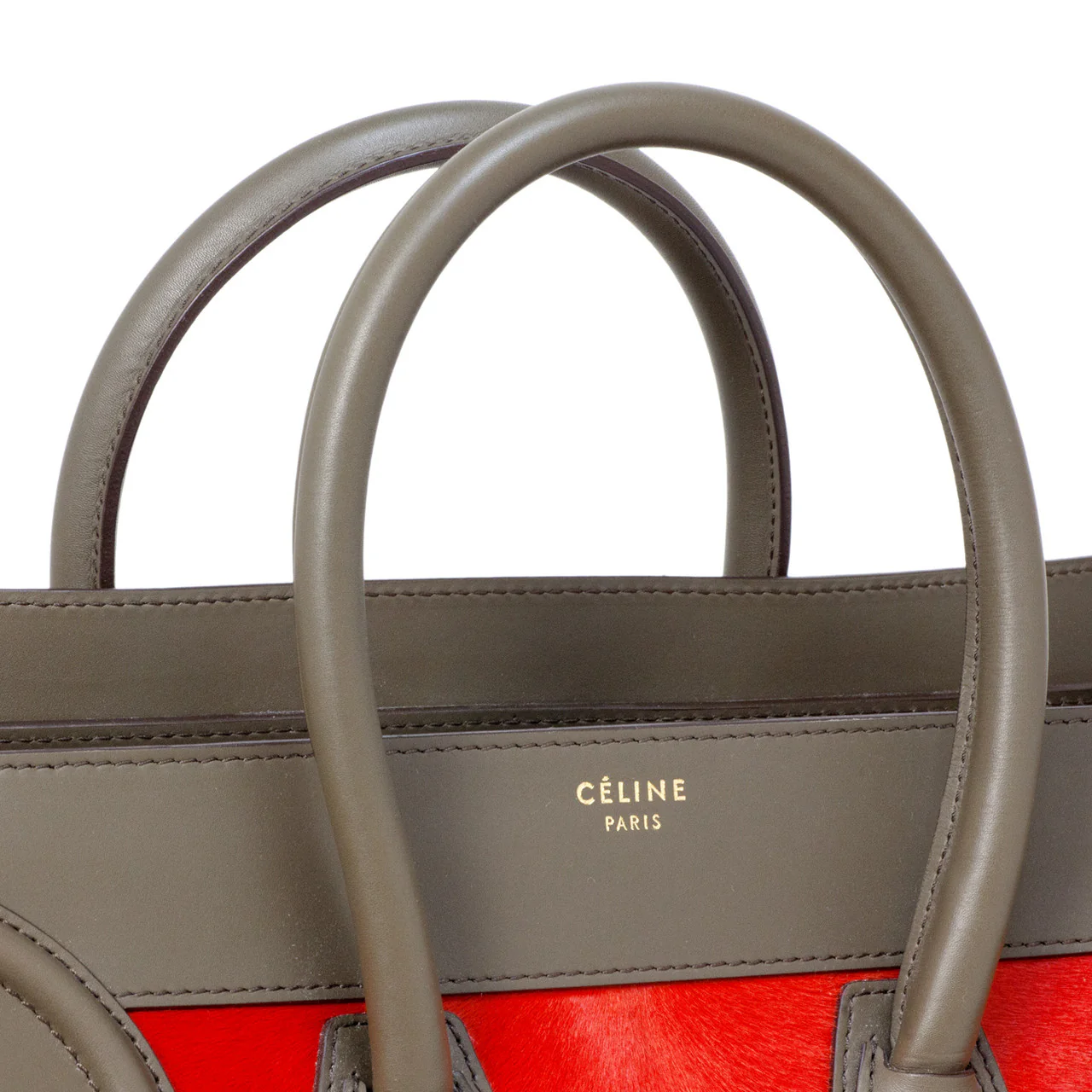 Celine Tri Color Calf Hair & Leather Mini Luggage Tote - Image 7