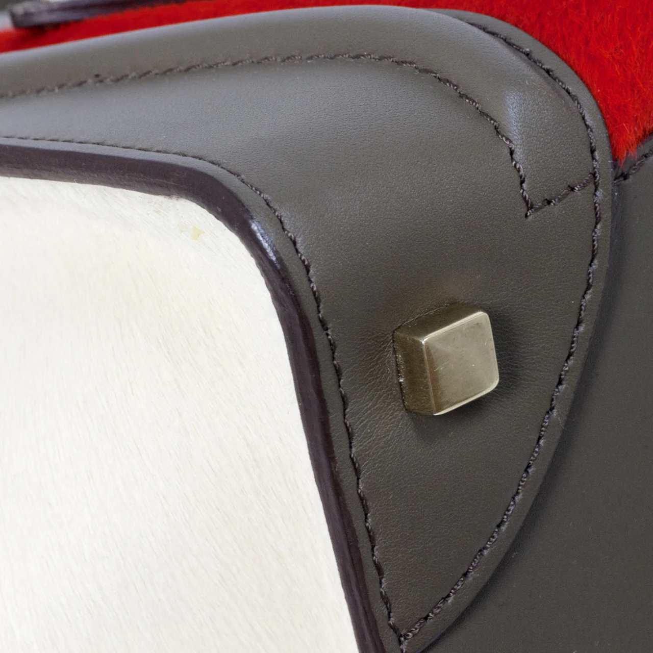 Celine Tri Color Calf Hair & Leather Mini Luggage Tote - Image 8