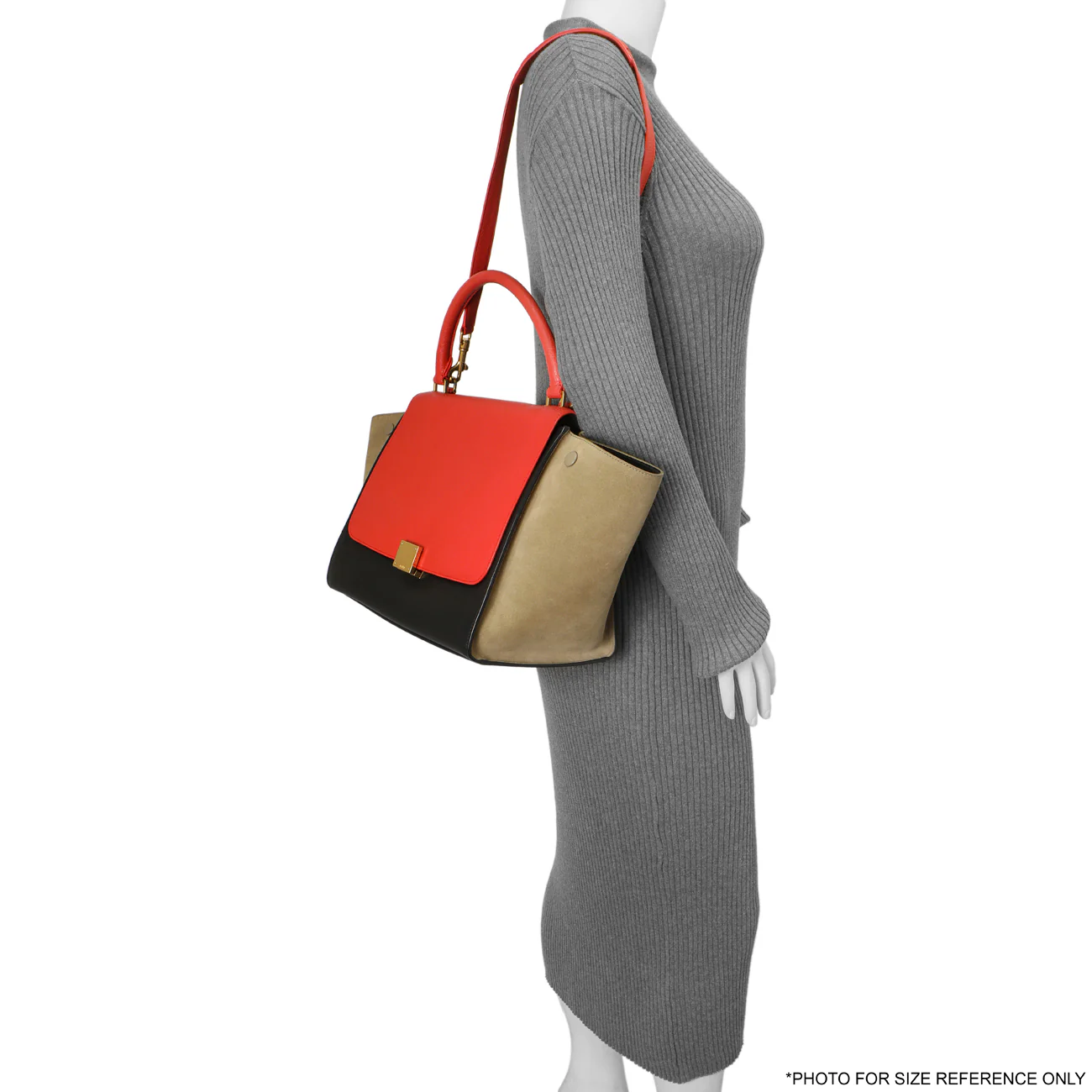 Celine Tri-Color Calfskin Suede Medium Trapeze - Image 13
