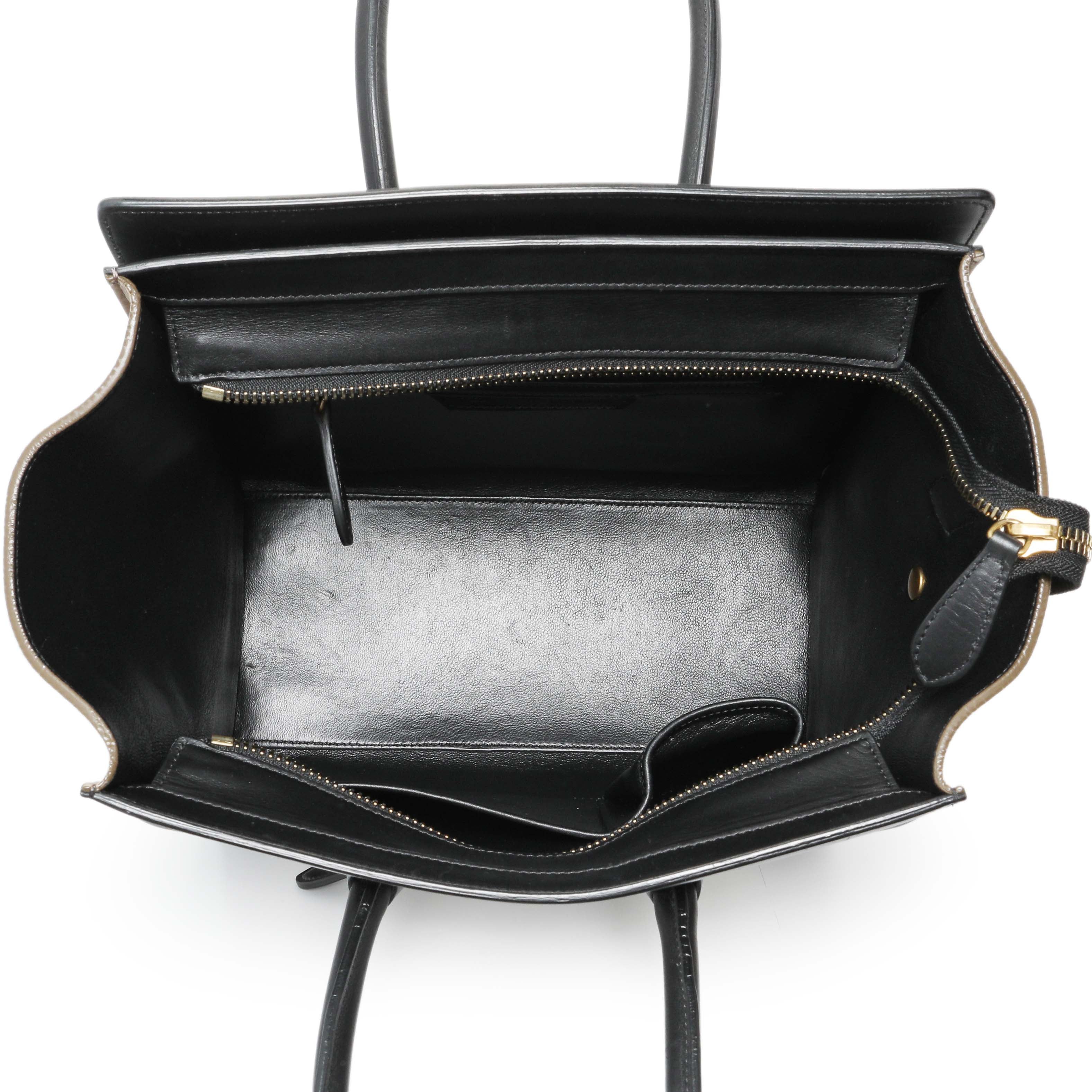 Celine Tricolor Calfskin Suede Micro Luggage Tote - Image 8