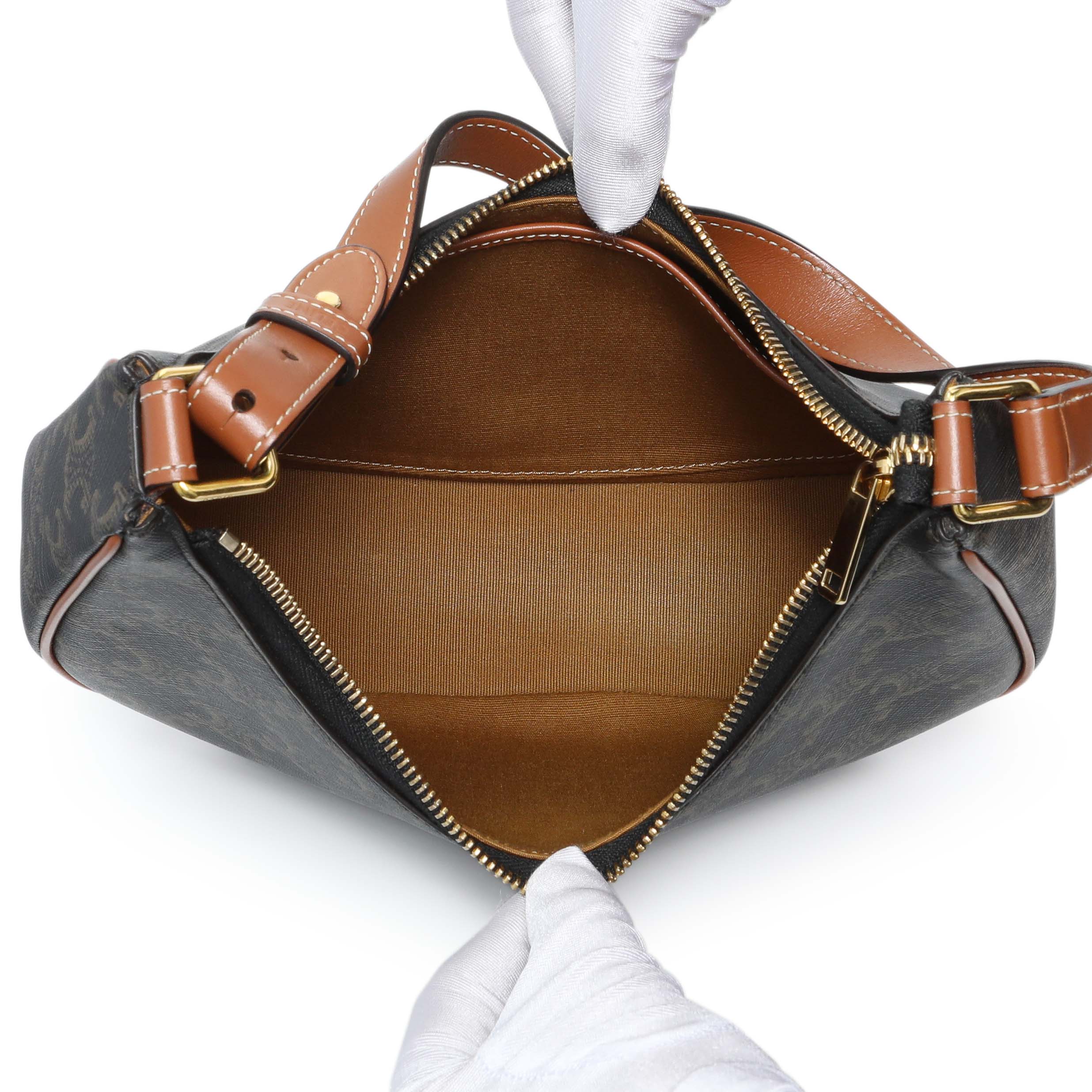 Celine Triomphe Canvas Calfskin Ava Shoulder Bag - Image 4