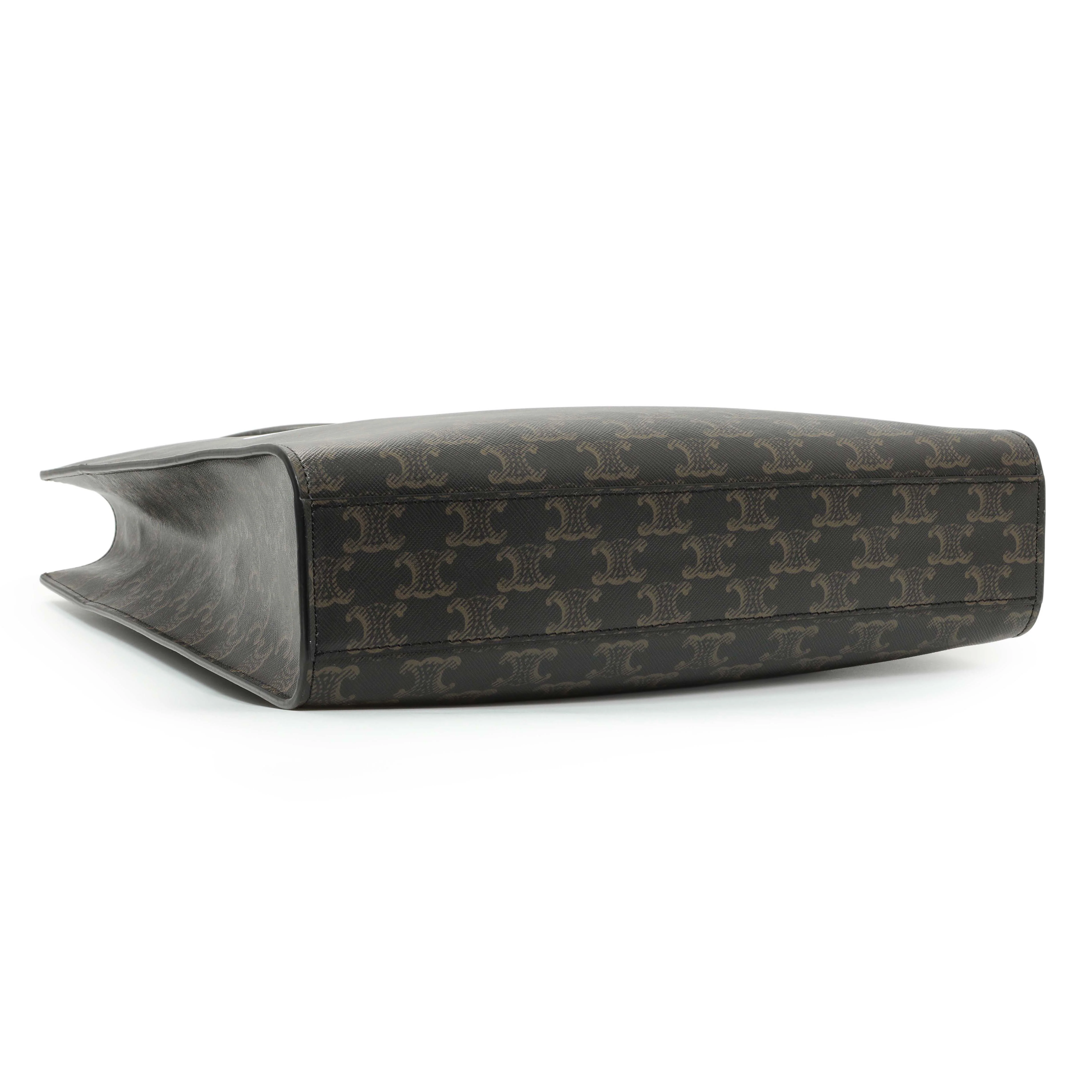 Celine Triomphe Canvas Calfskin Medium Vertical Cabas - Image 3