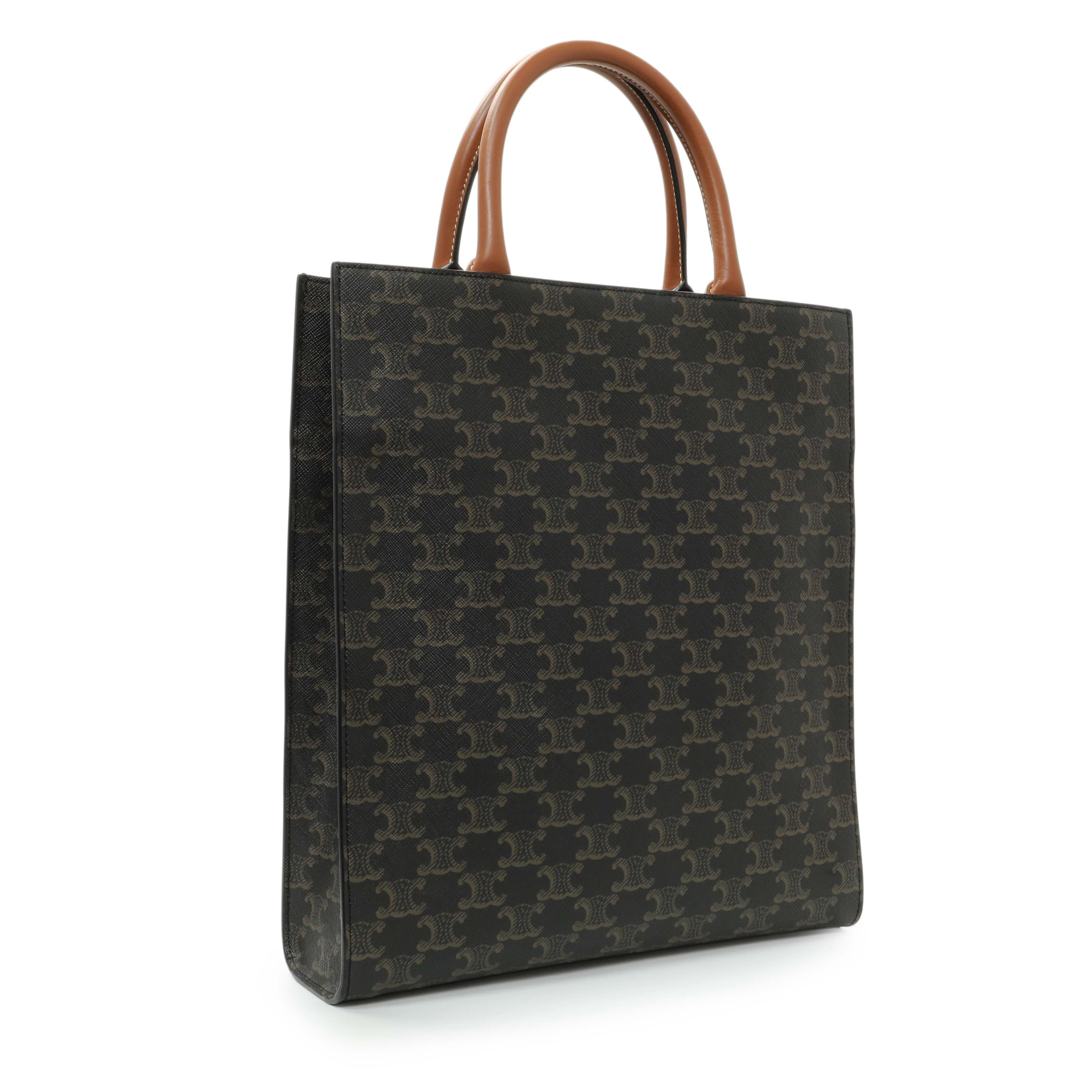 Celine Triomphe Canvas Calfskin Small Vertical Cabas - Image 2