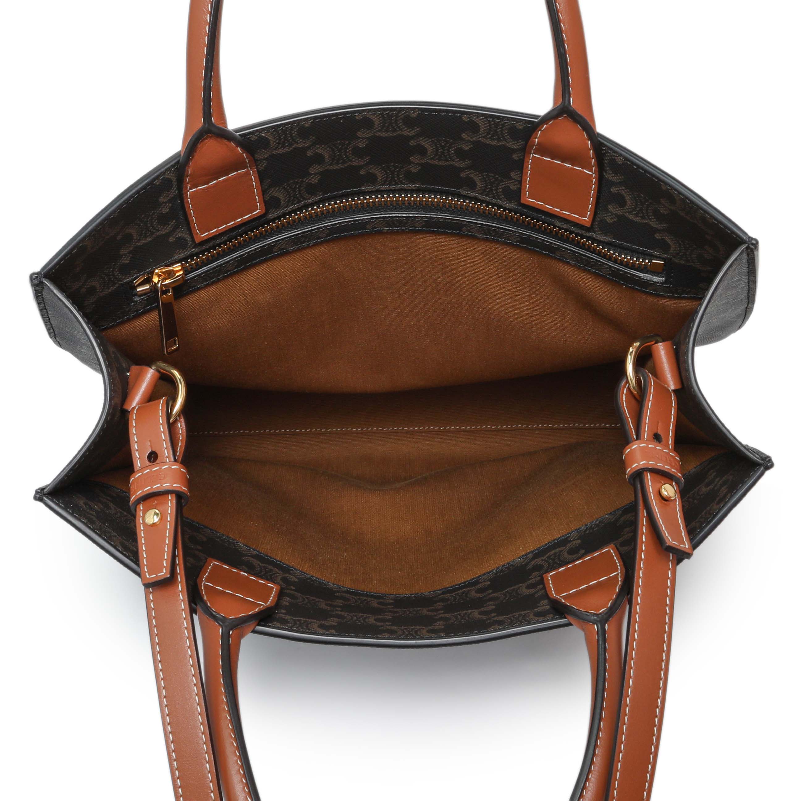 Celine Triomphe Canvas Calfskin Small Vertical Cabas - Image 4