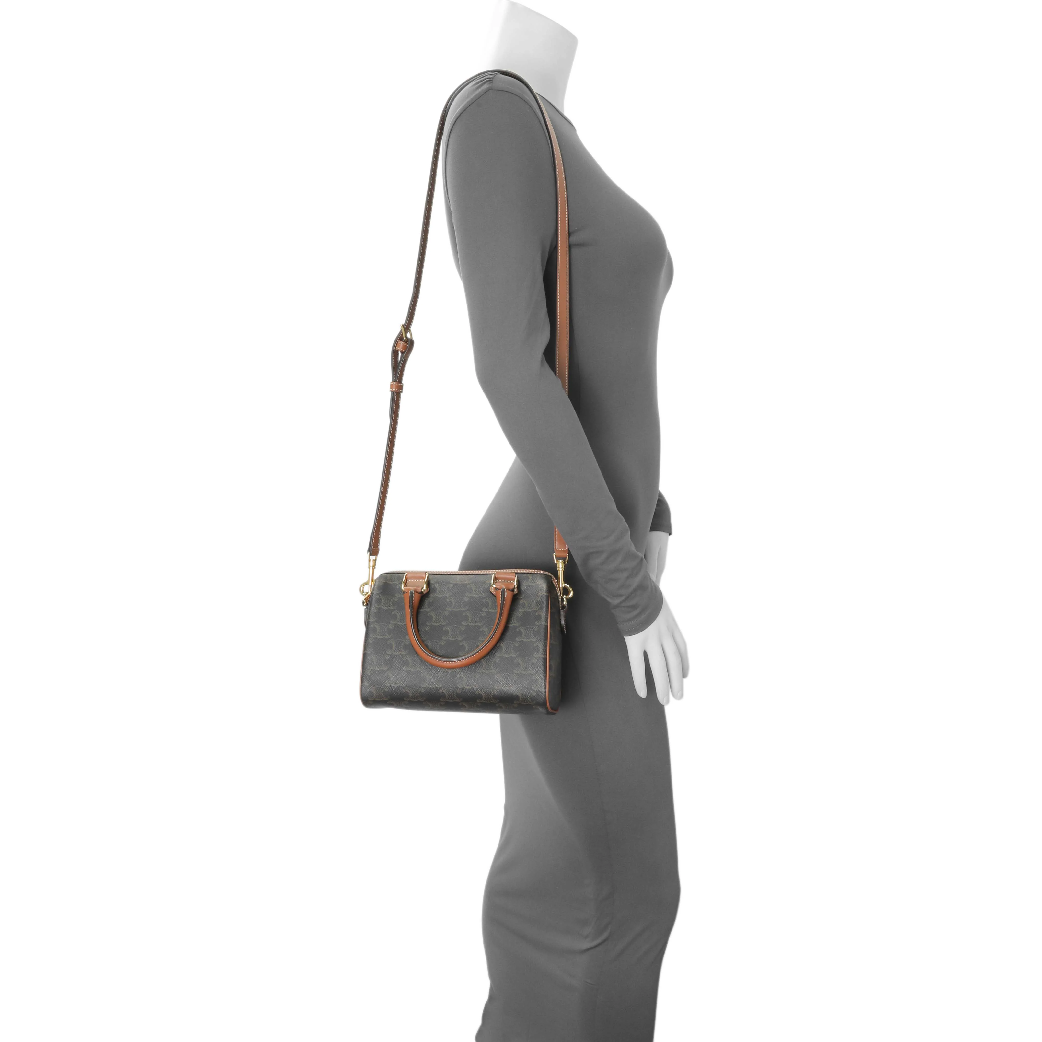 Celine Triomphe Canvas Small Boston Bag - Image 8