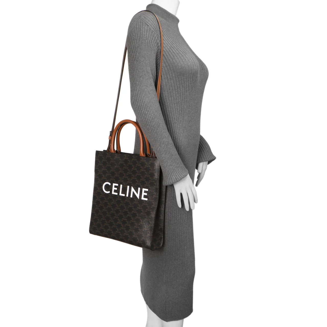 Celine Triomphe Canvas Small Vertical Cabas - Image 16