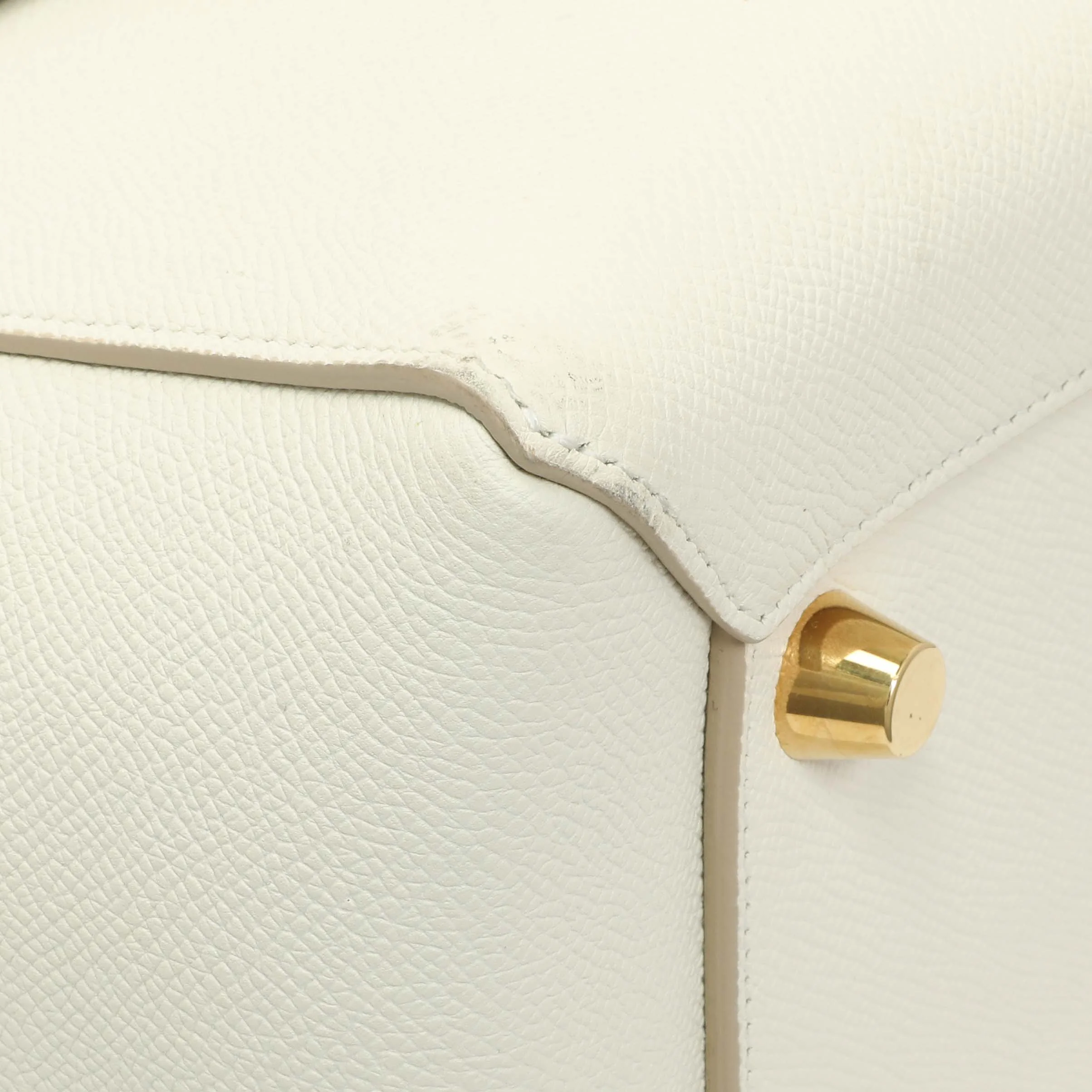 Celine White Grained Calfskin Mini Belt Bag - Image 4
