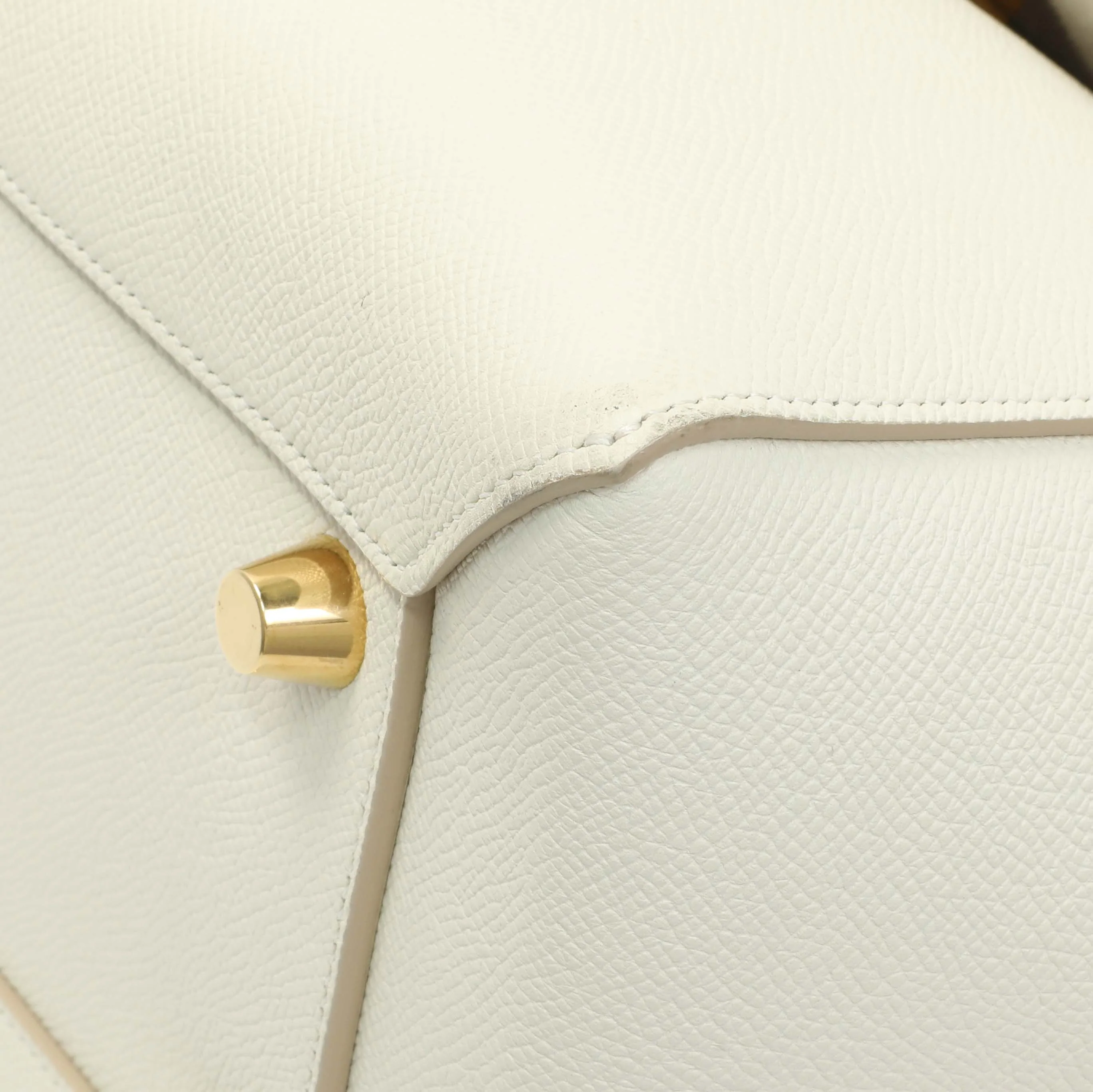 Celine White Grained Calfskin Mini Belt Bag - Image 5