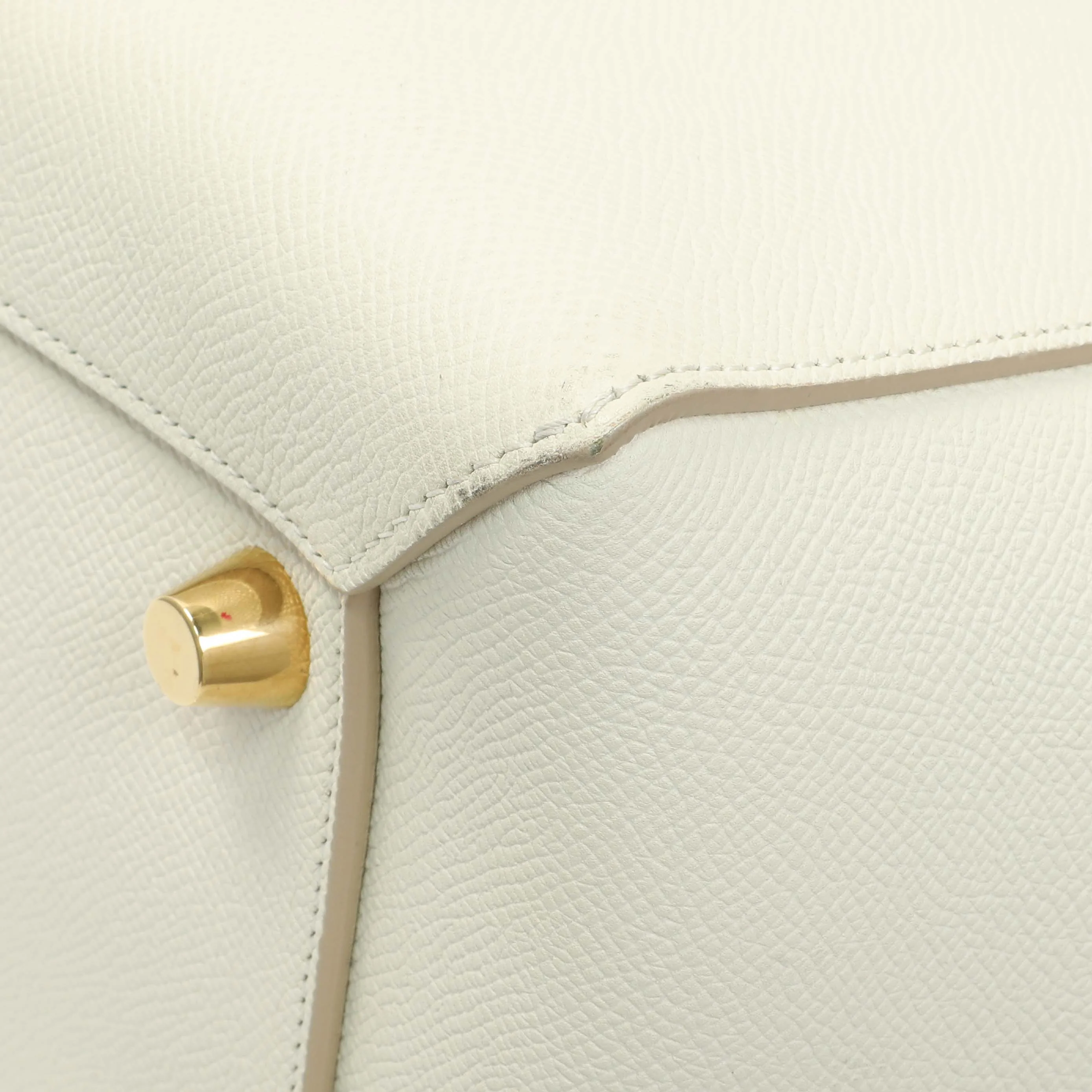 Celine White Grained Calfskin Mini Belt Bag - Image 7