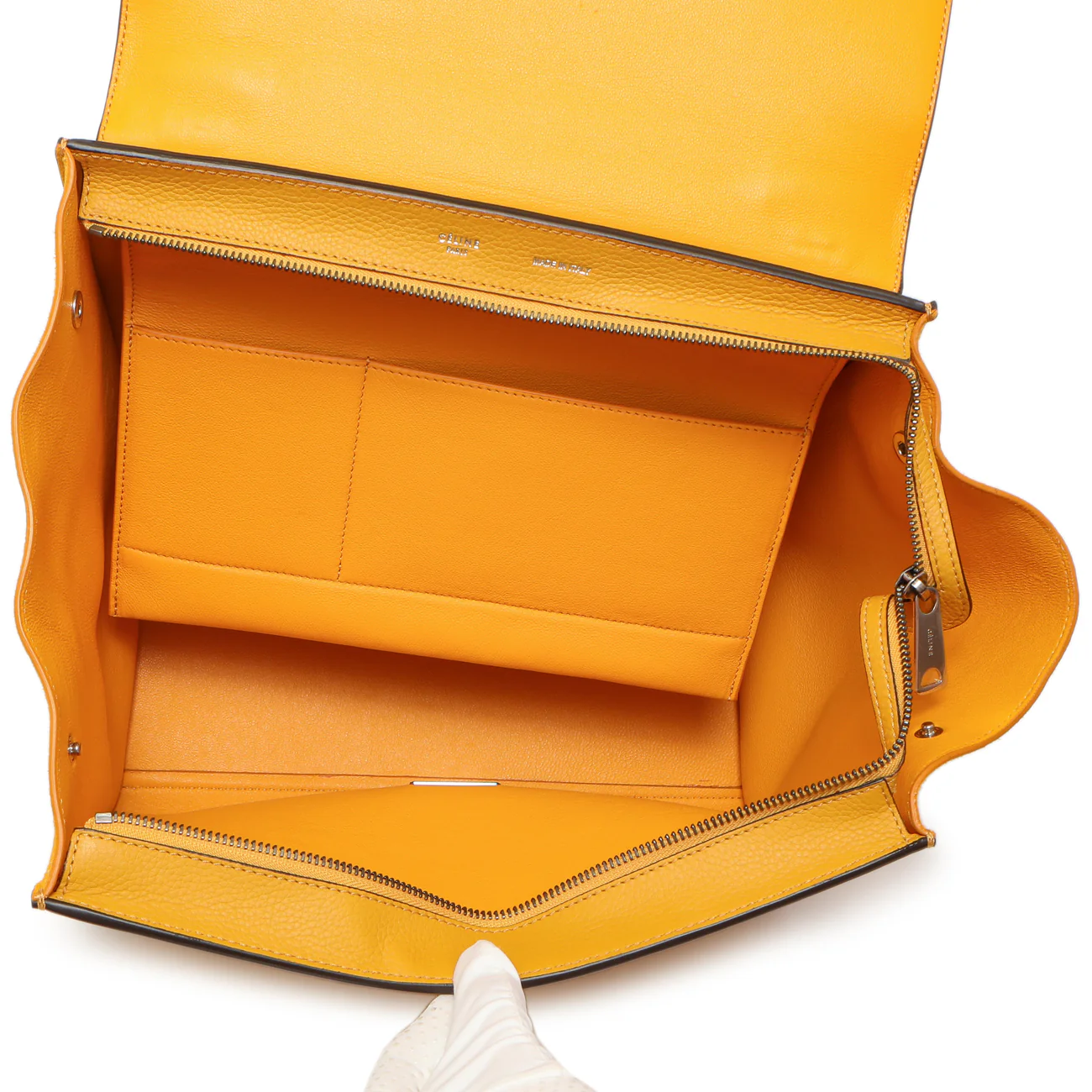 Celine Yellow Drummed Calfskin Suede Medium Trapeze - Image 4