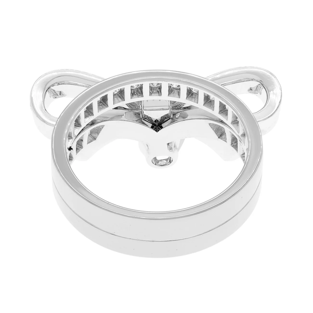 Chanel 18K White Gold Diamond Ruban Ring - Image 2