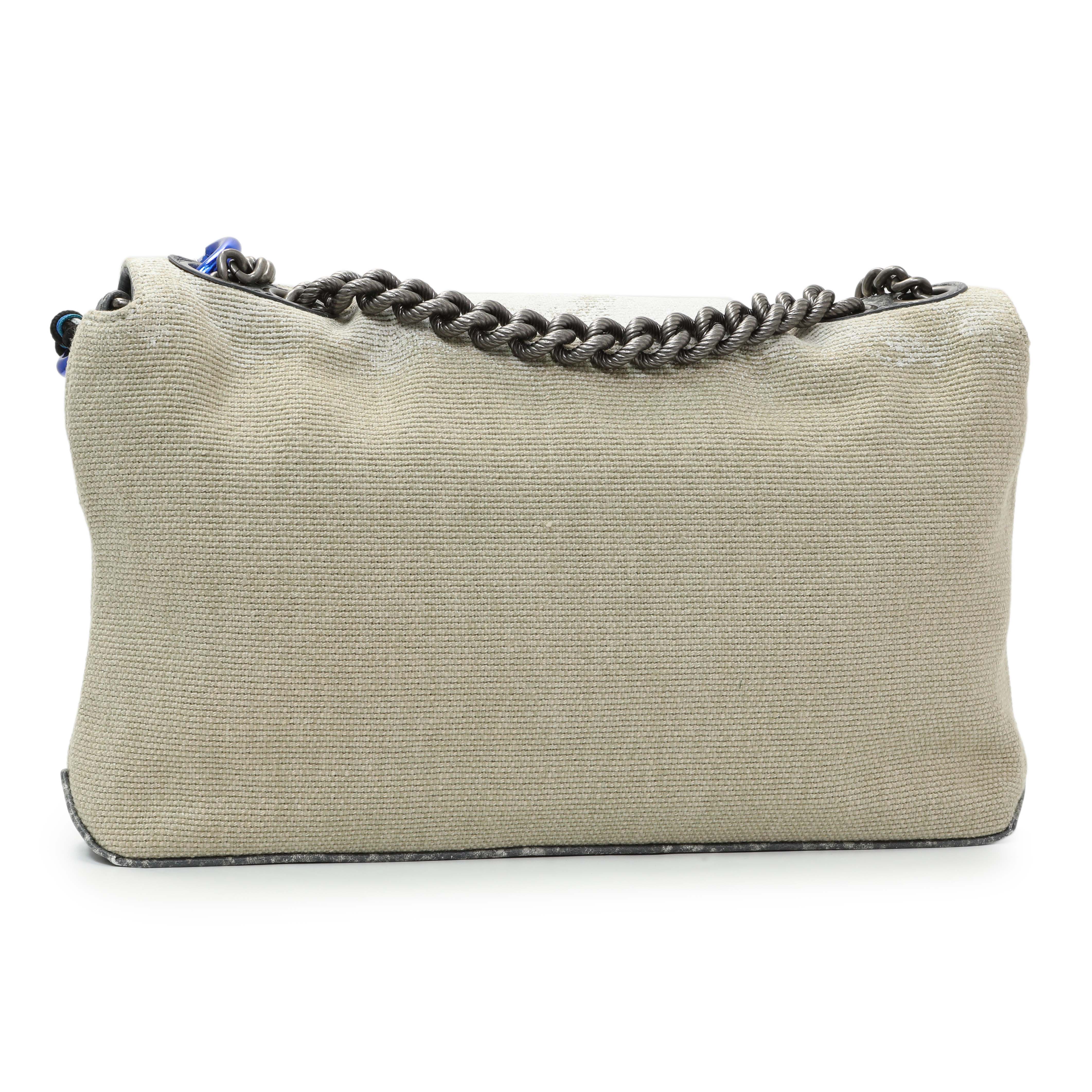 Chanel Beige Canvas Tromp L’Oeil Graffiti Oh My Boy Flap - Image 3