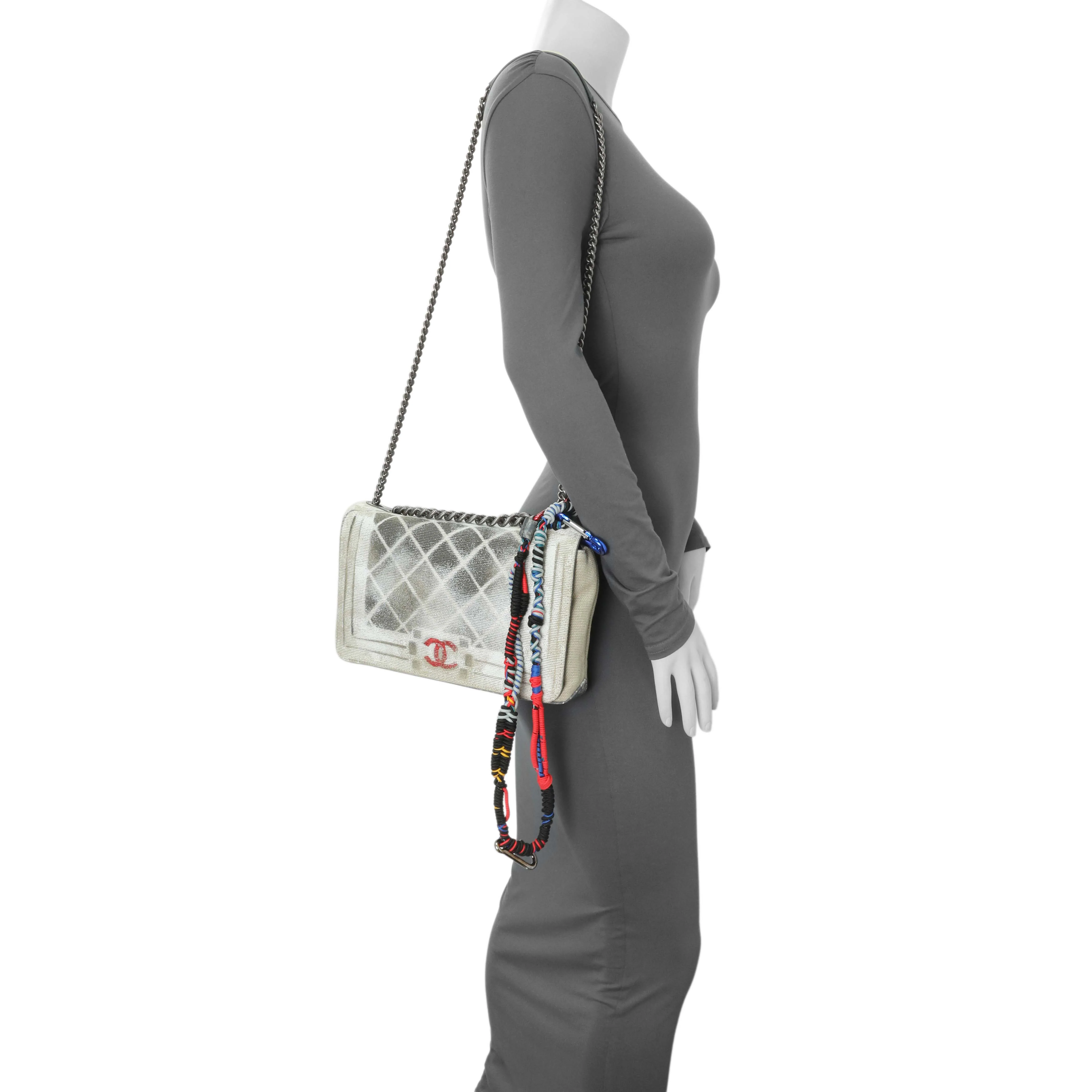 Chanel Beige Canvas Tromp L’Oeil Graffiti Oh My Boy Flap - Image 8