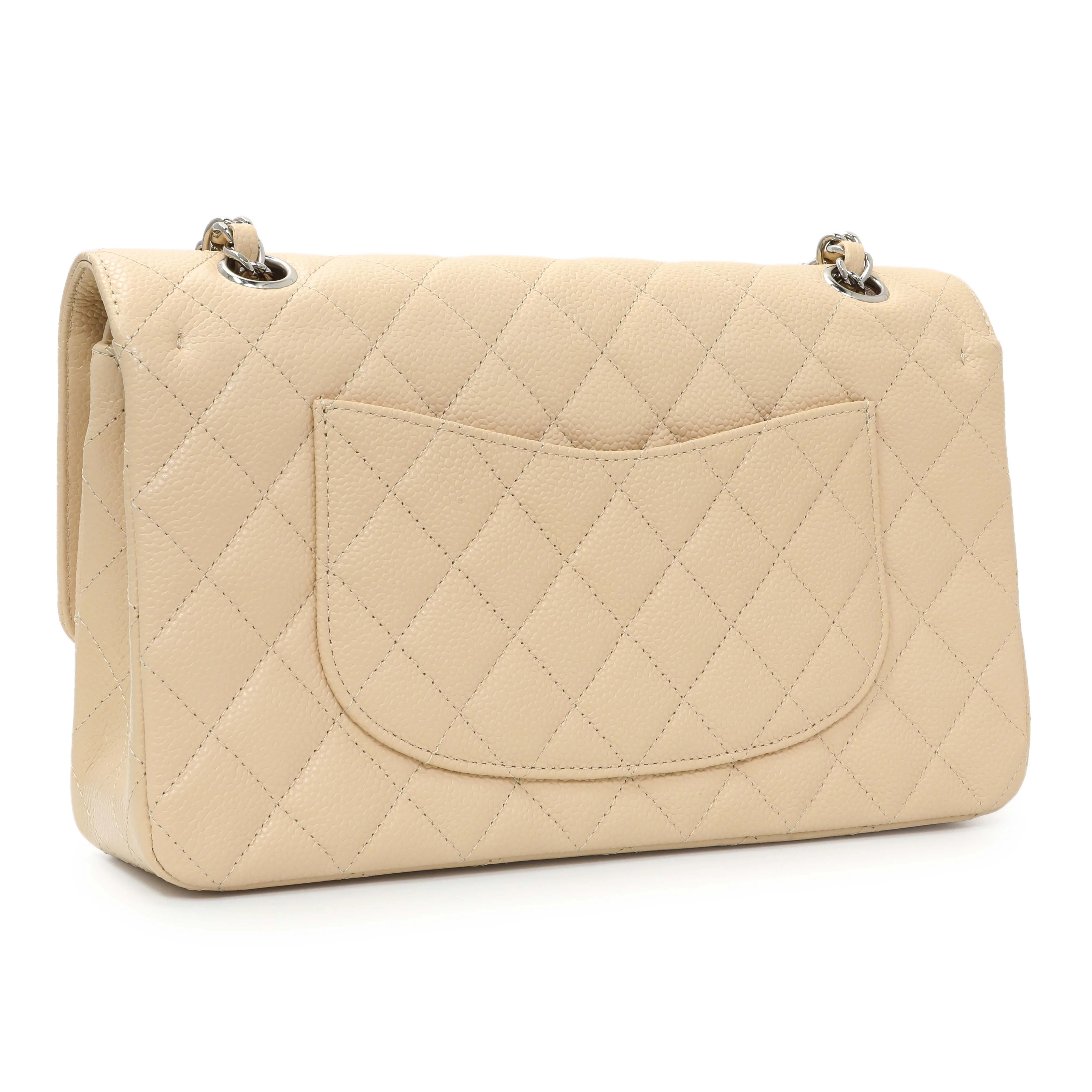 Chanel Beige Caviar Medium Classic Flap - Image 2