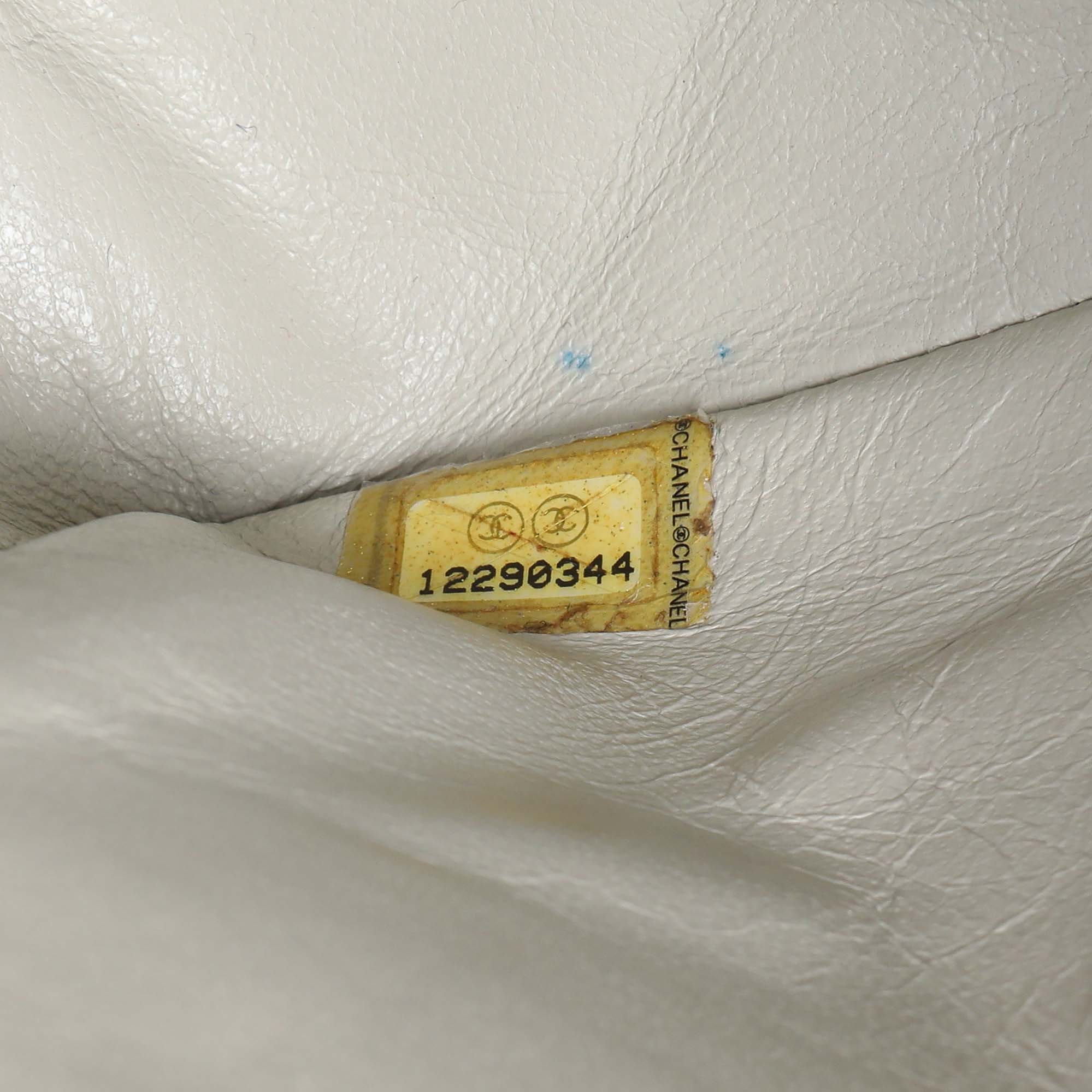 Chanel Beige Crinkled Patent Medium Double Flap - Image 6