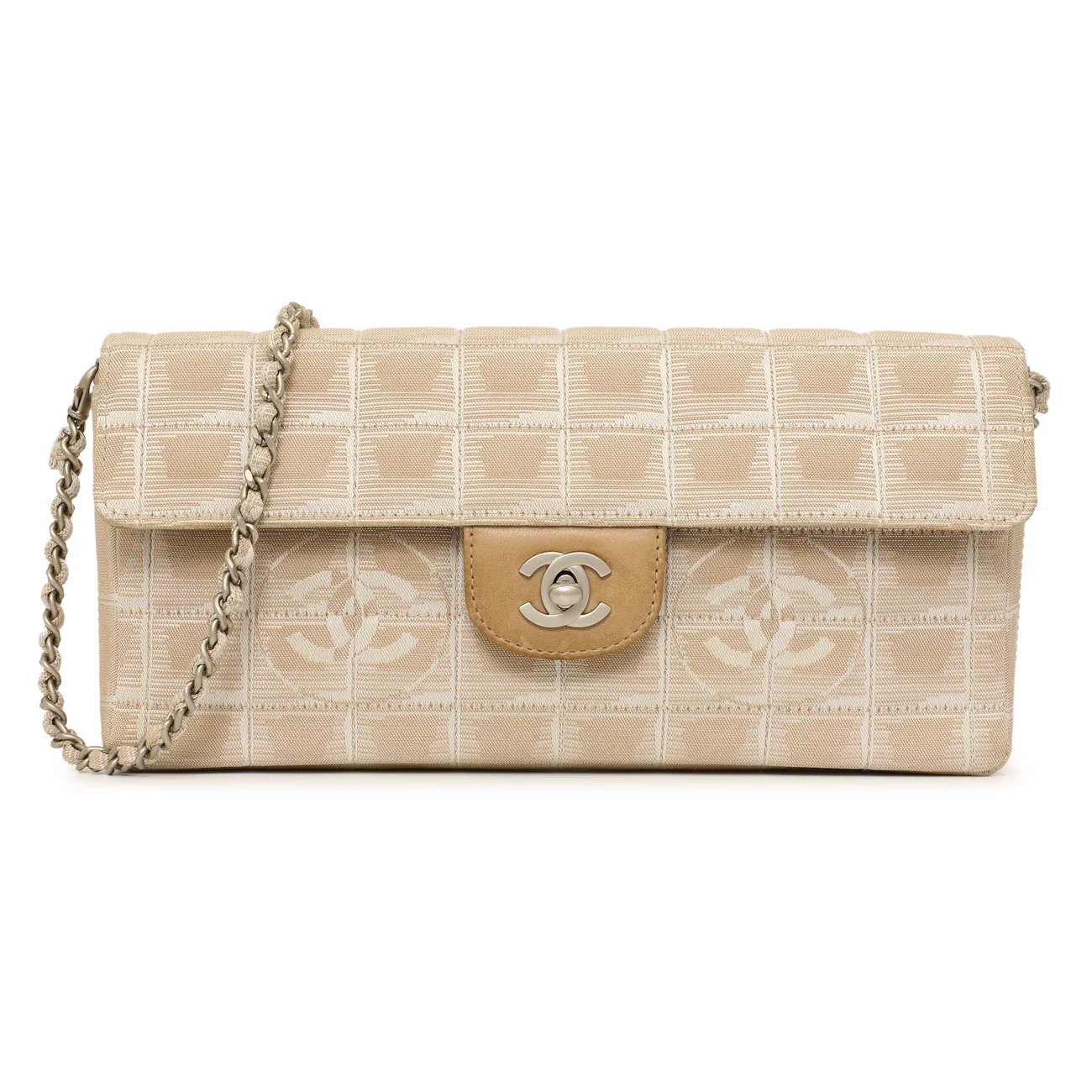 Chanel Beige Nylon Travel East West Flap