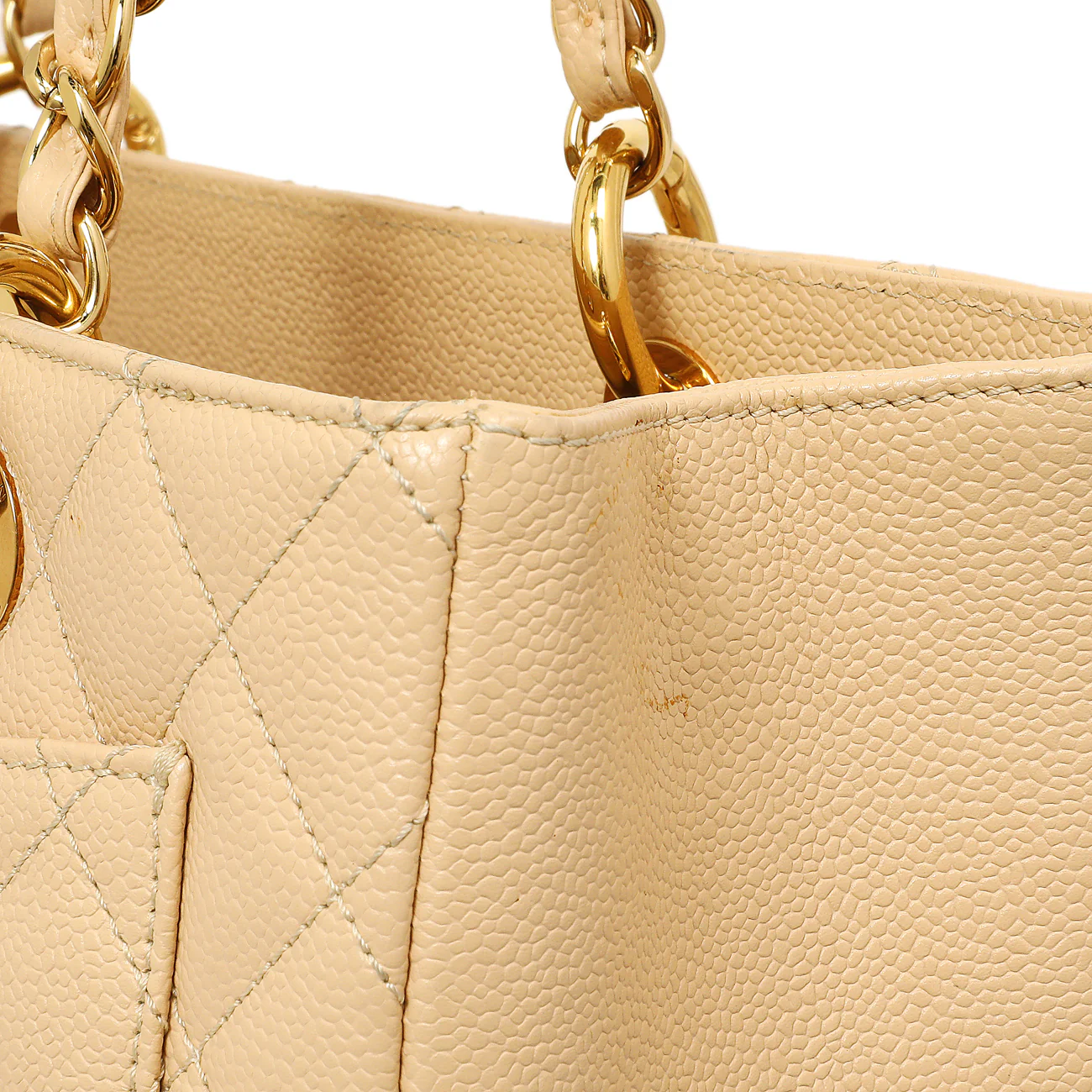 Chanel Beige Quilted Caviar Grand Shopping Tote GST - Image 13