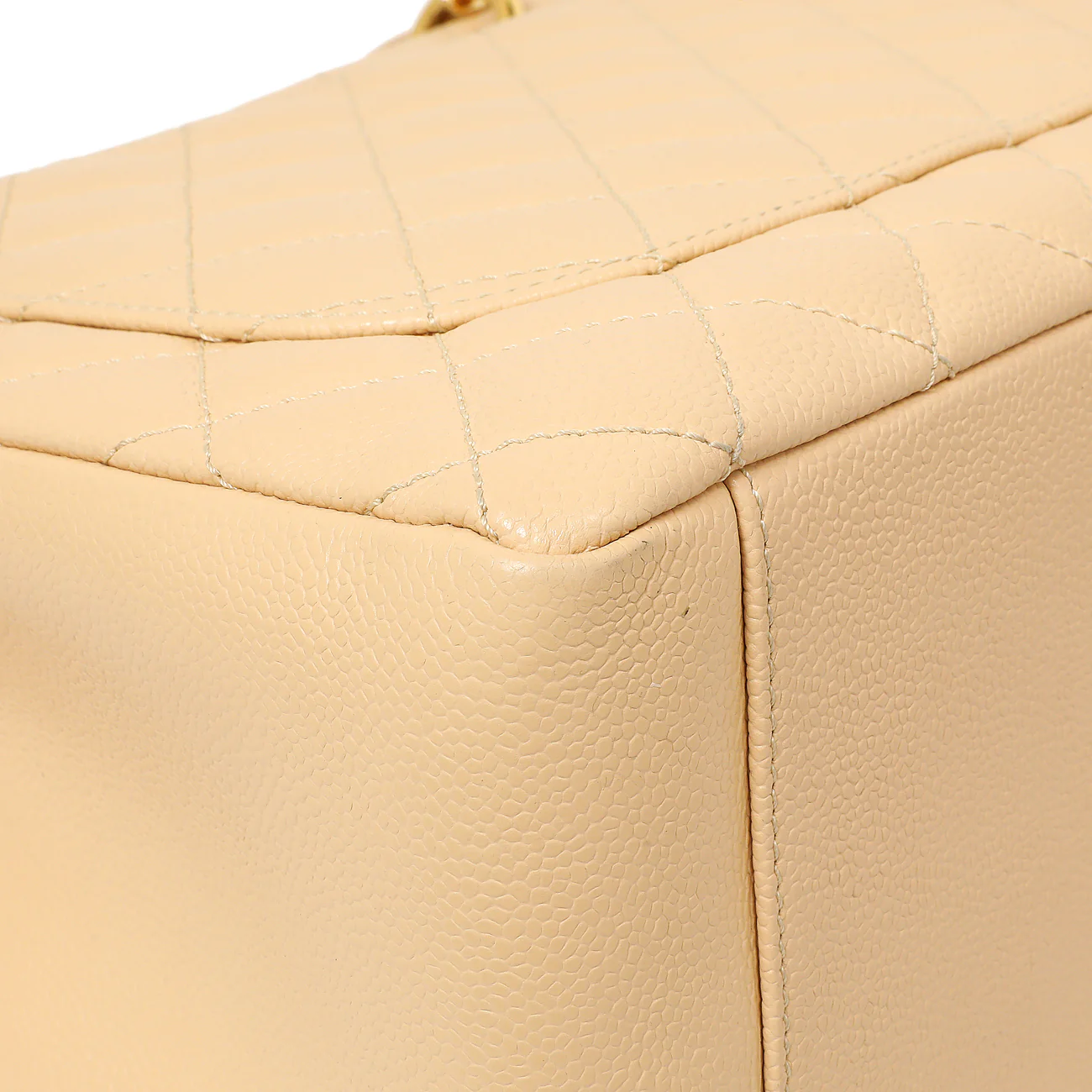 Chanel Beige Quilted Caviar Grand Shopping Tote GST - Image 6