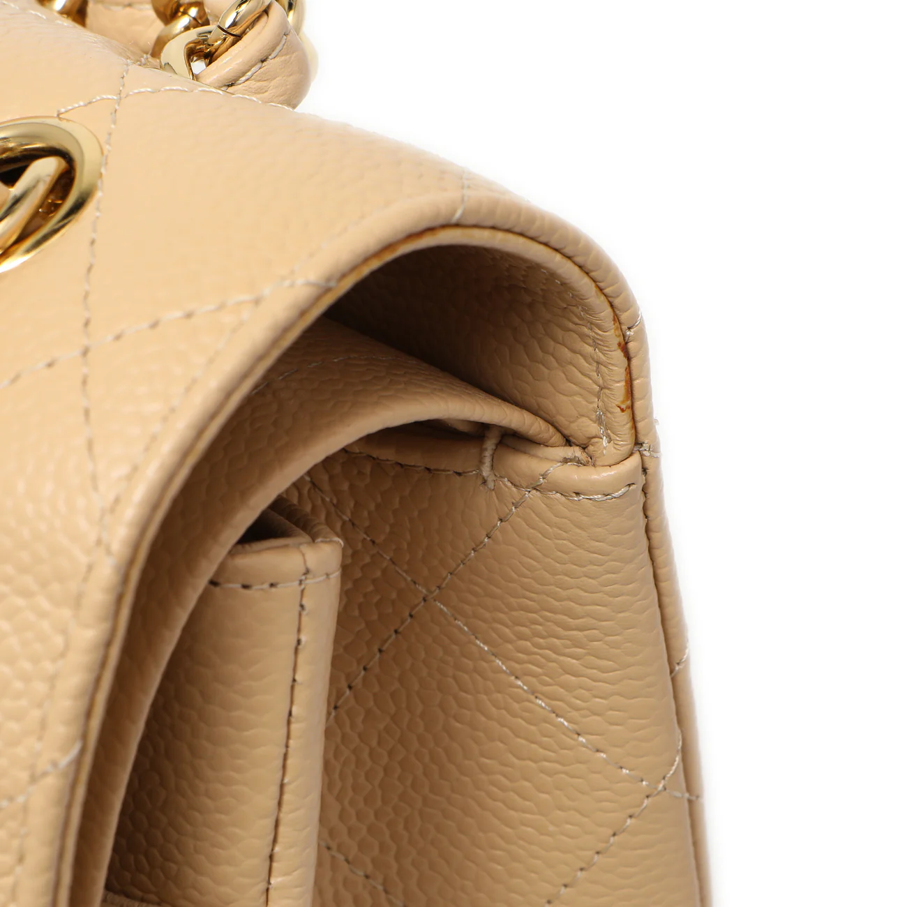 Chanel Beige Quilted Caviar Jumbo Classic Double Flap - Image 12