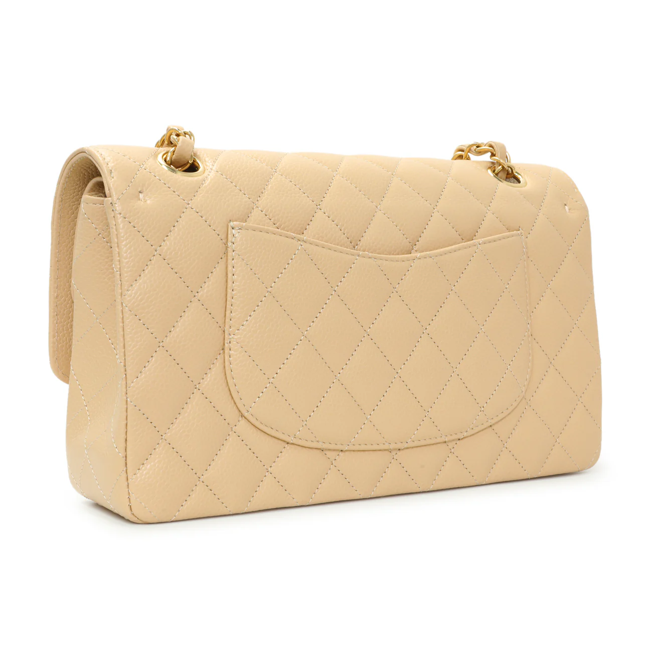 Chanel Beige Quilted Caviar Medium Double Flap - Image 2