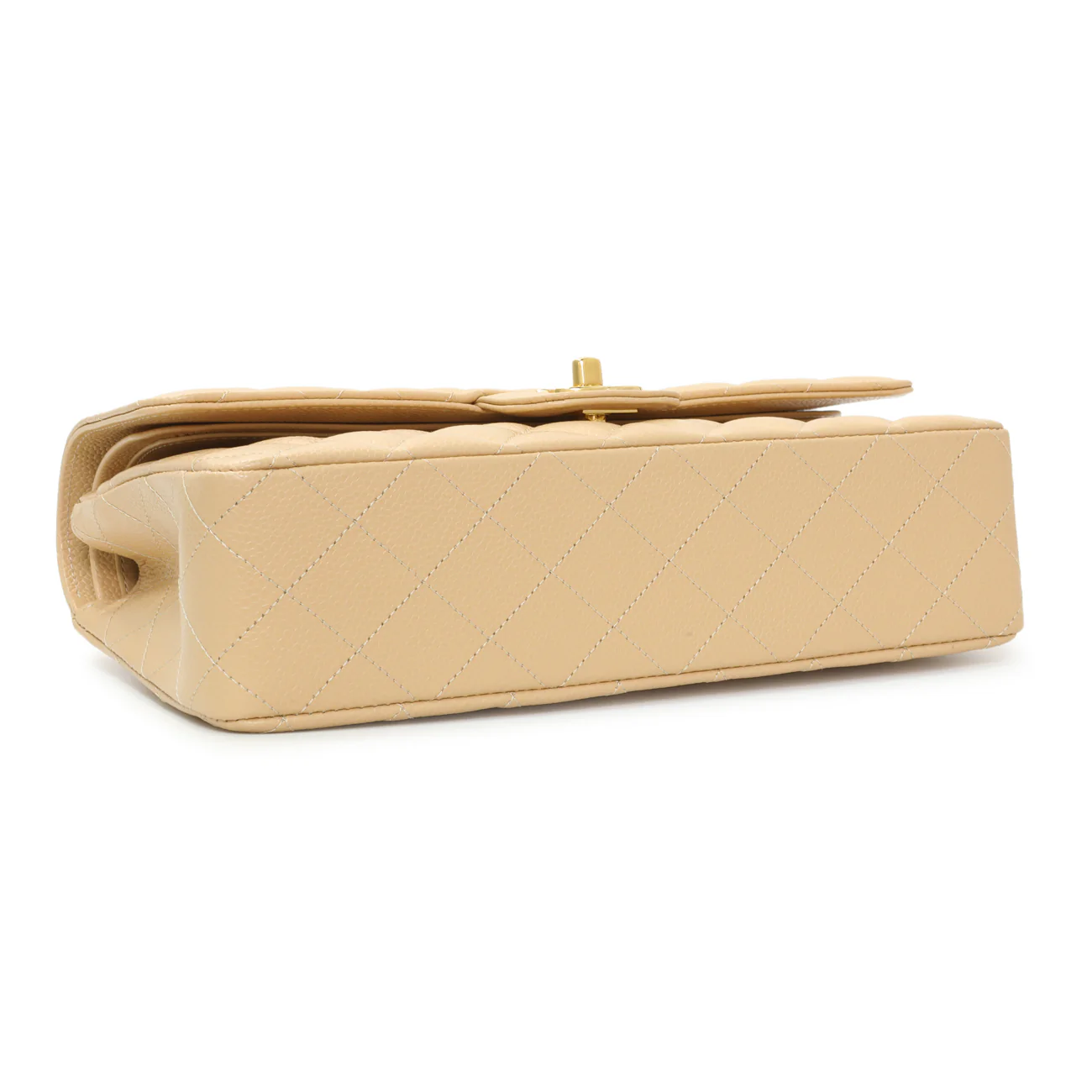 Chanel Beige Quilted Caviar Medium Double Flap - Image 3