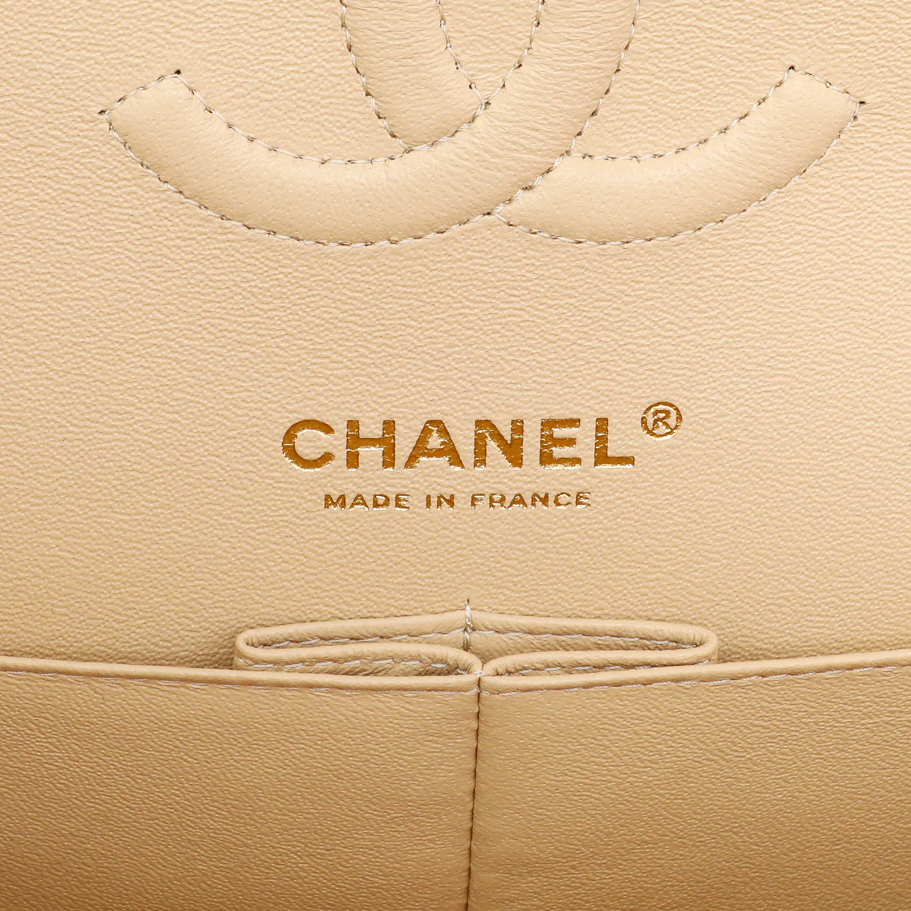 Chanel Beige Quilted Caviar Medium Double Flap - Image 5