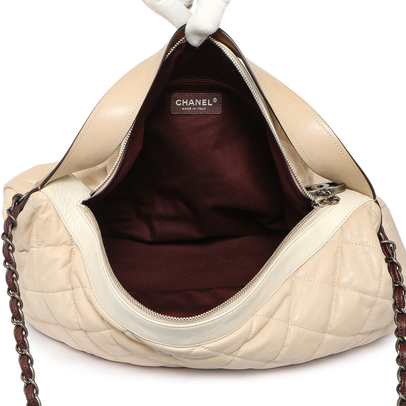 Chanel Beige Quilted Iridescent Calfskin Coco Daily - Image 4