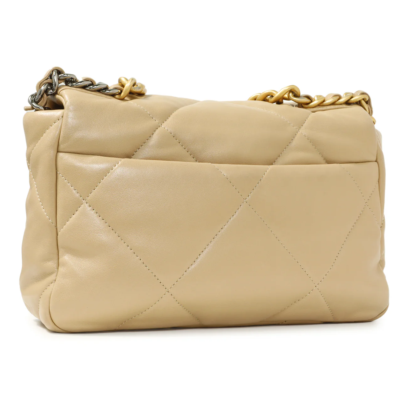 Chanel Beige Quilted Lambskin Medium Chanel 19 Flap - Image 3