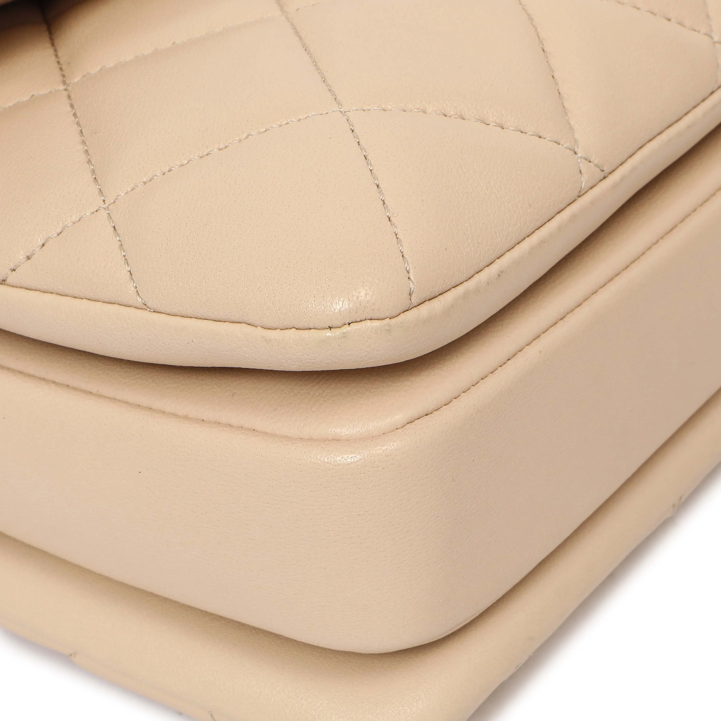 Chanel Beige Quilted Lambskin Small Trendy CC Flap Handle Bag - Image 4