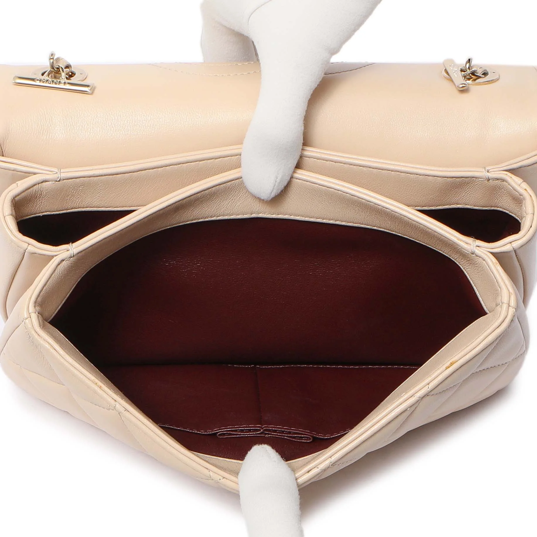 Chanel Beige Quilted Lambskin Small Trendy CC Flap Handle Bag - Image 9