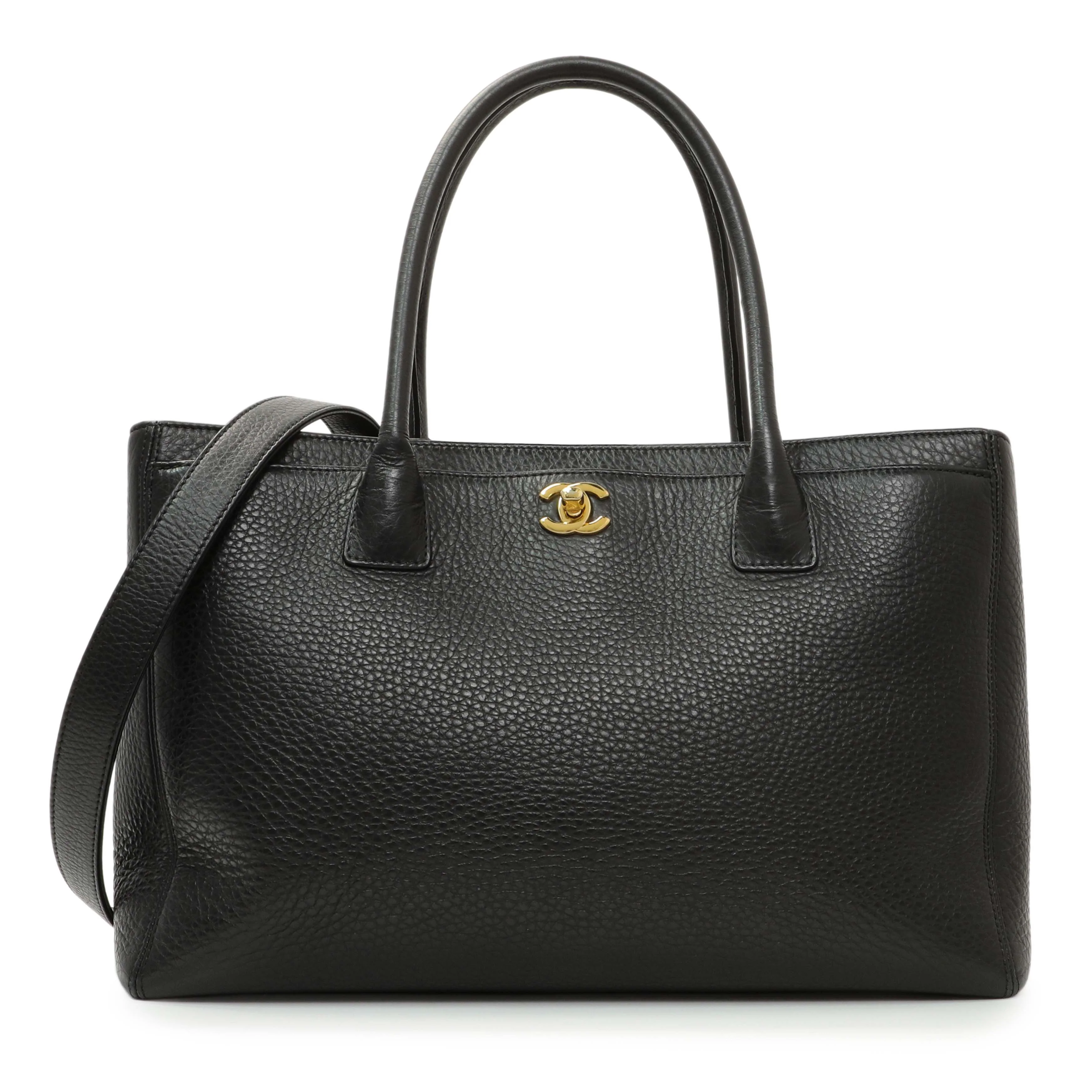 Chanel Black Calfskin Cerf Executive Shopper Tote