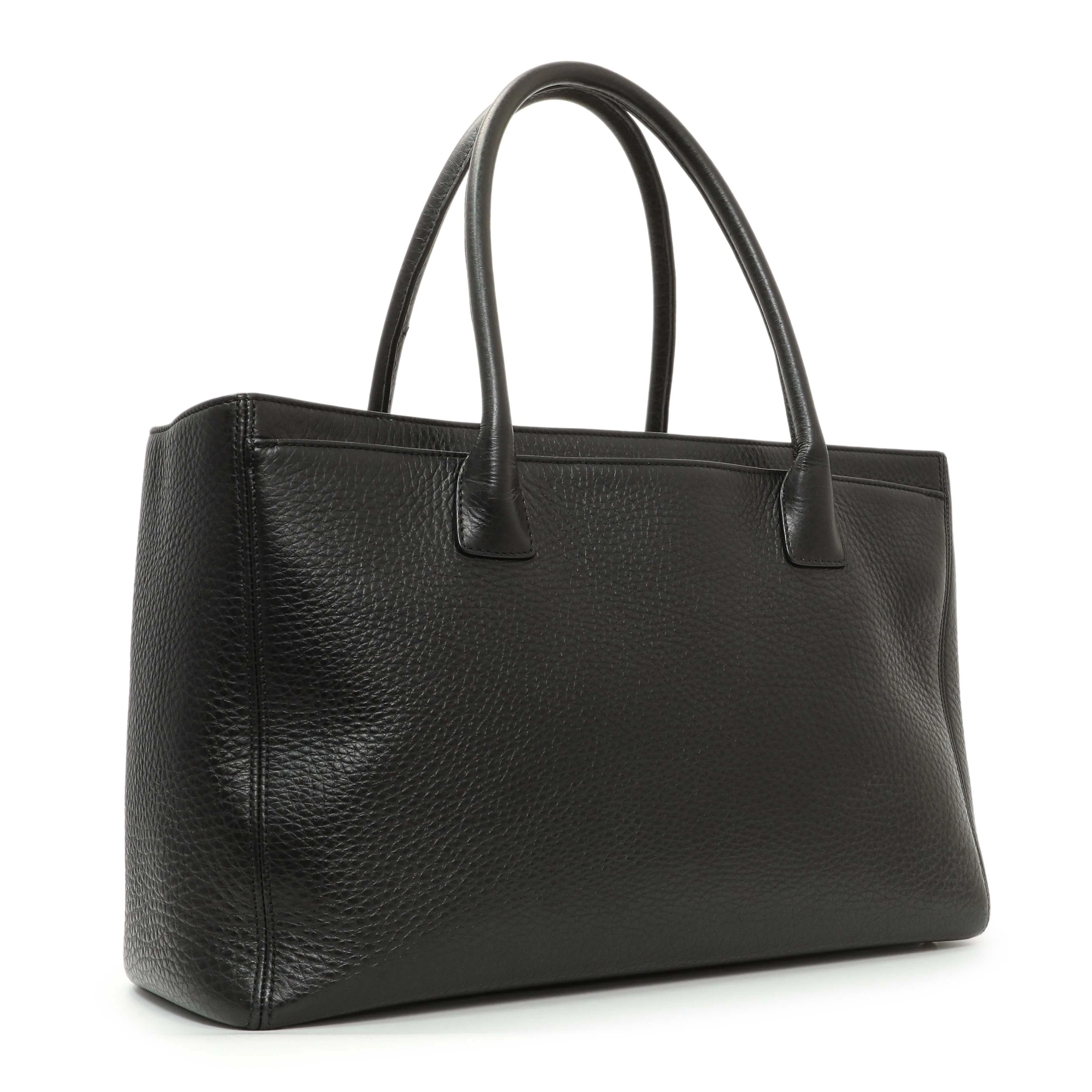 Chanel Black Calfskin Cerf Executive Shopper Tote - Image 2