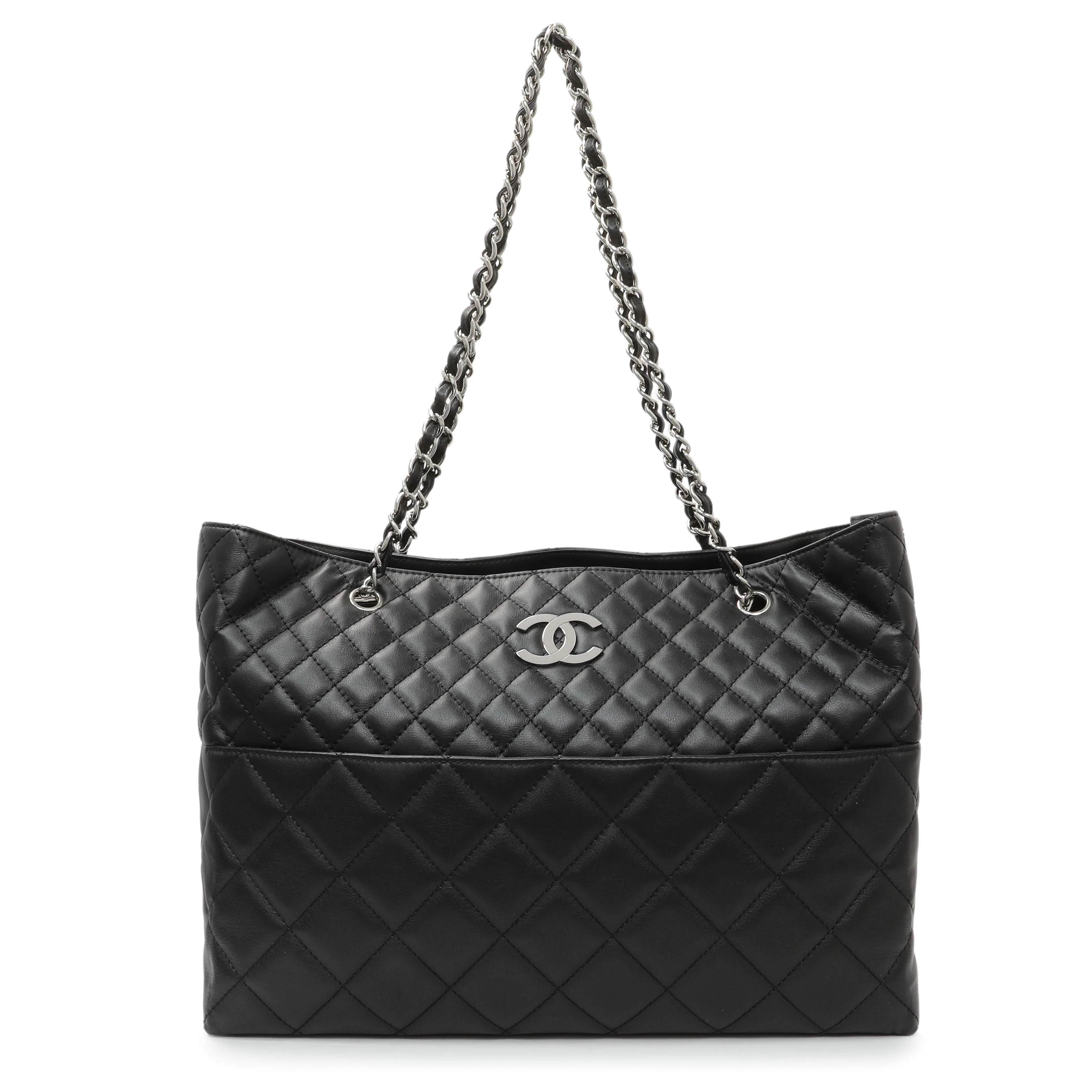 Chanel Black Calfskin Quilted Large In the Business Tote