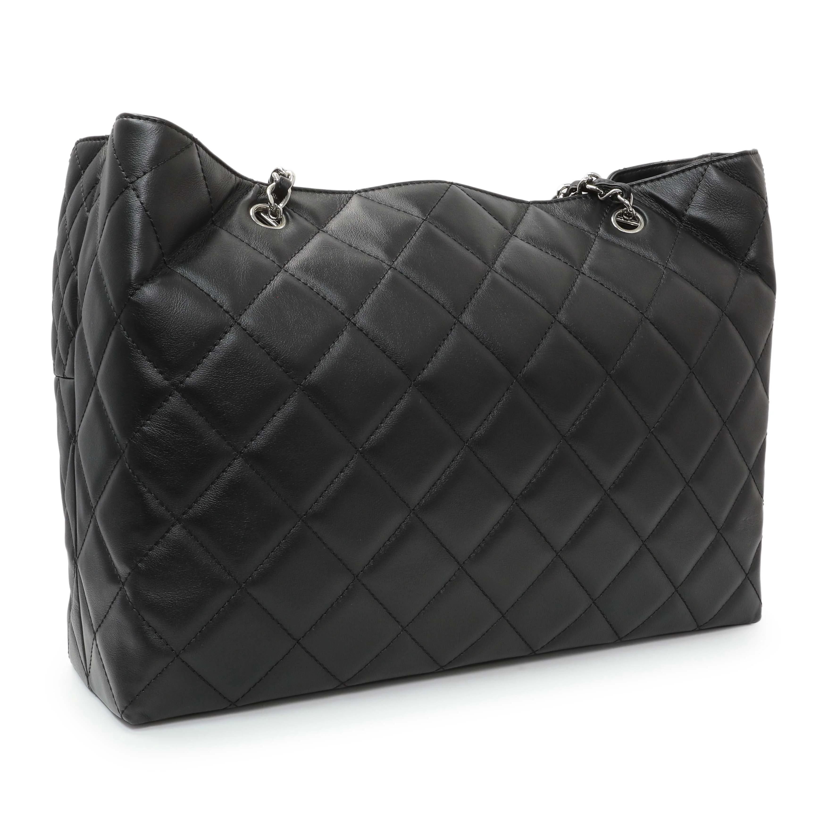 Chanel Black Calfskin Quilted Large In the Business Tote - Image 2