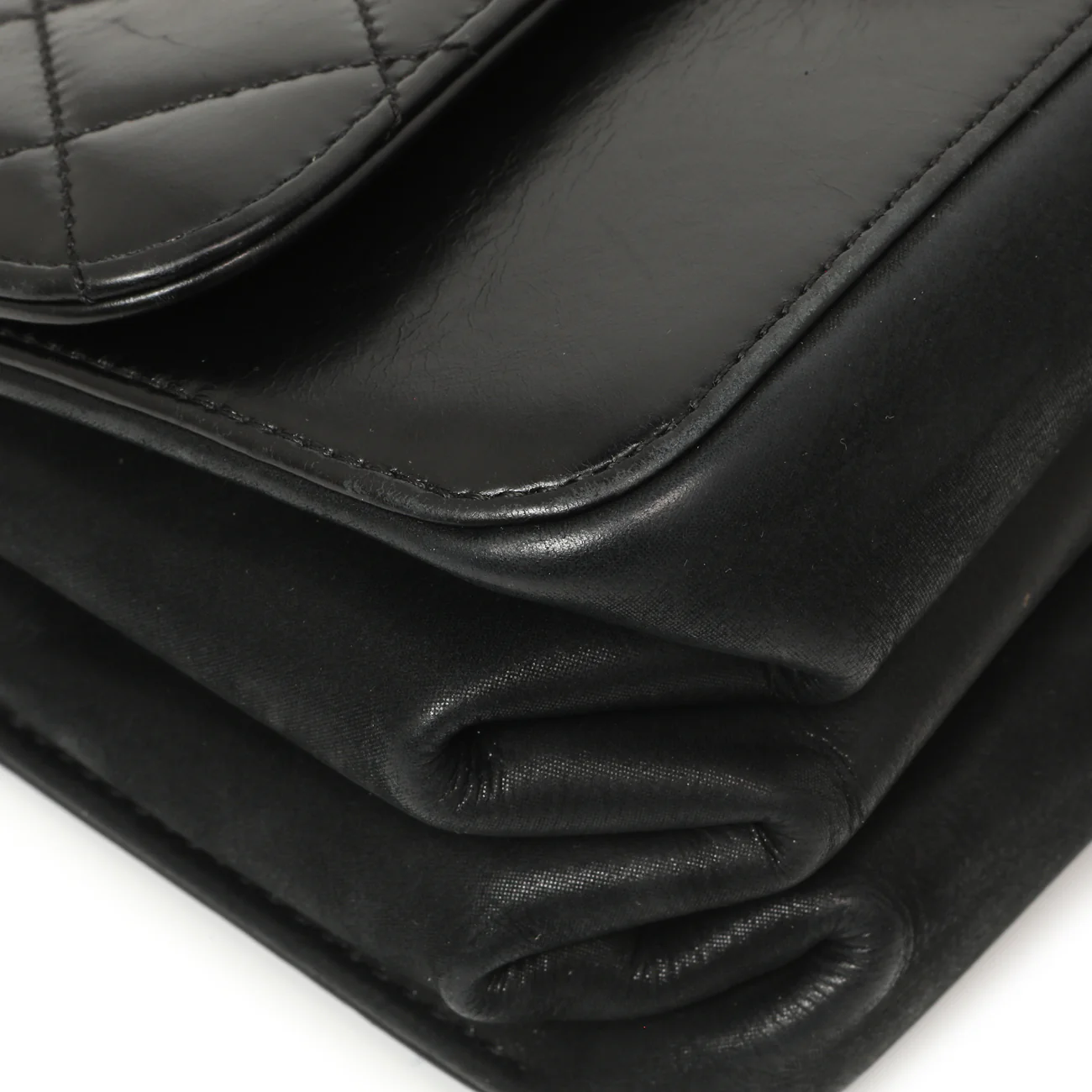 Chanel Black Calfskin Quilted Small Straight Lined Flap - Image 4