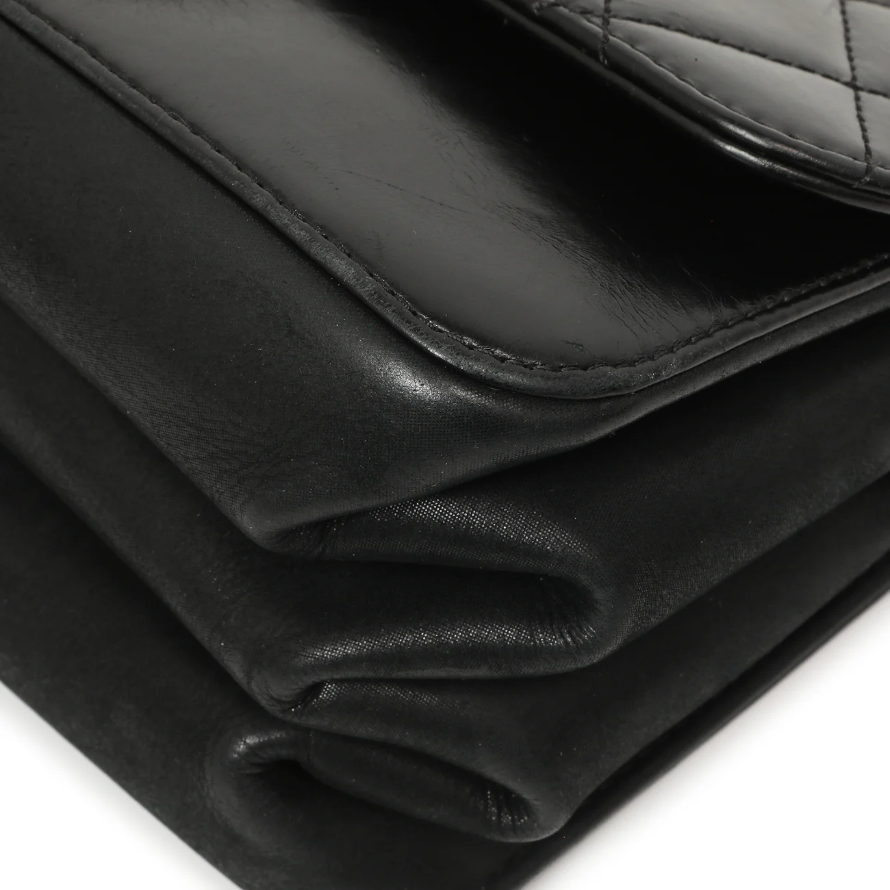 Chanel Black Calfskin Quilted Small Straight Lined Flap - Image 5