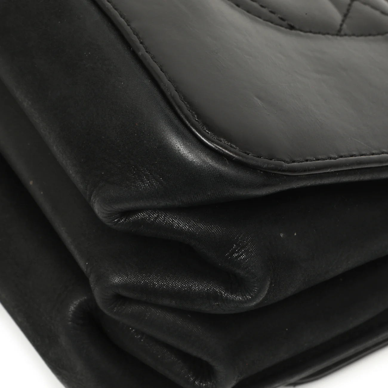 Chanel Black Calfskin Quilted Small Straight Lined Flap - Image 7