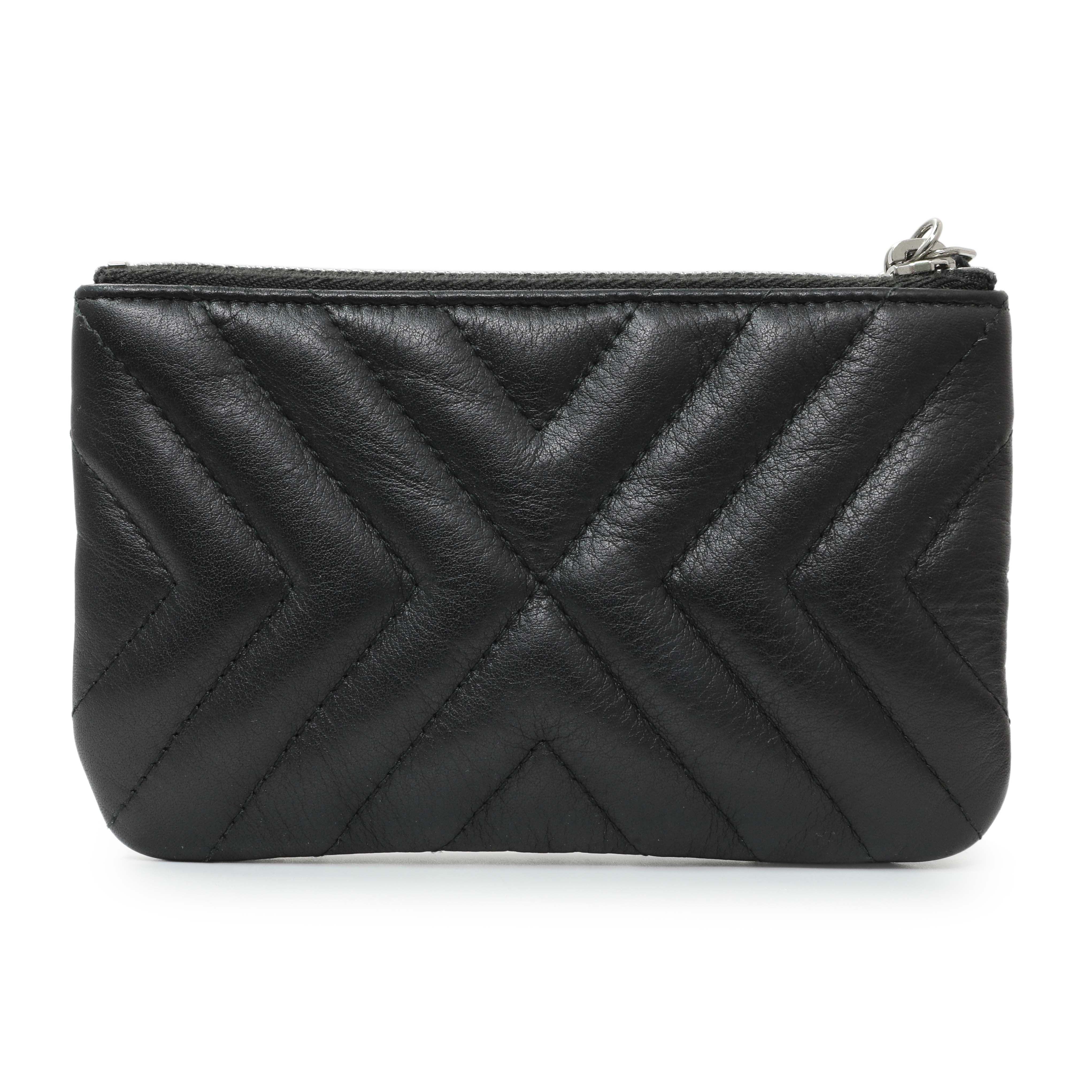 Chanel Black Calfskin Tassel Small Cosmetic Pouch - Image 2