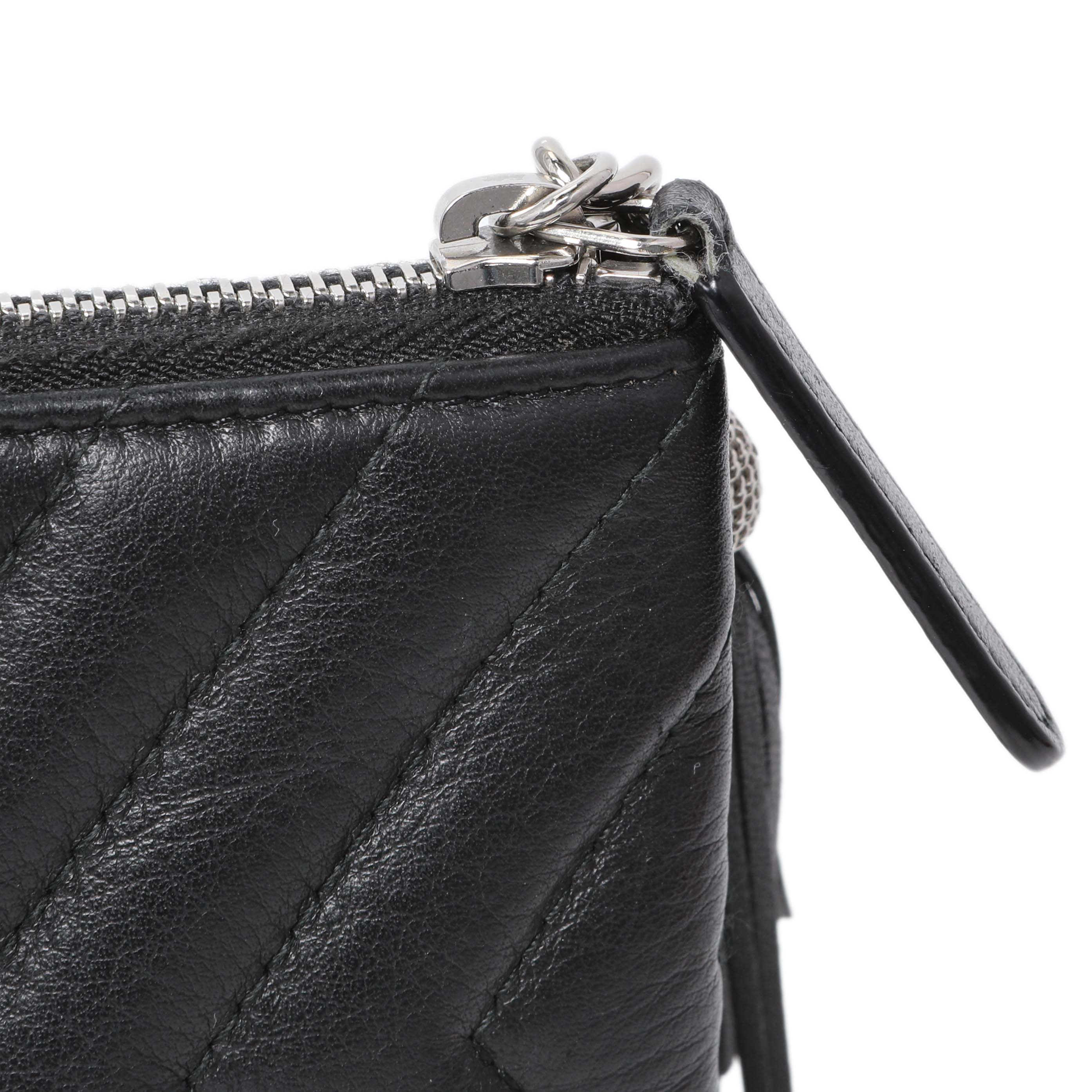 Chanel Black Calfskin Tassel Small Cosmetic Pouch - Image 9