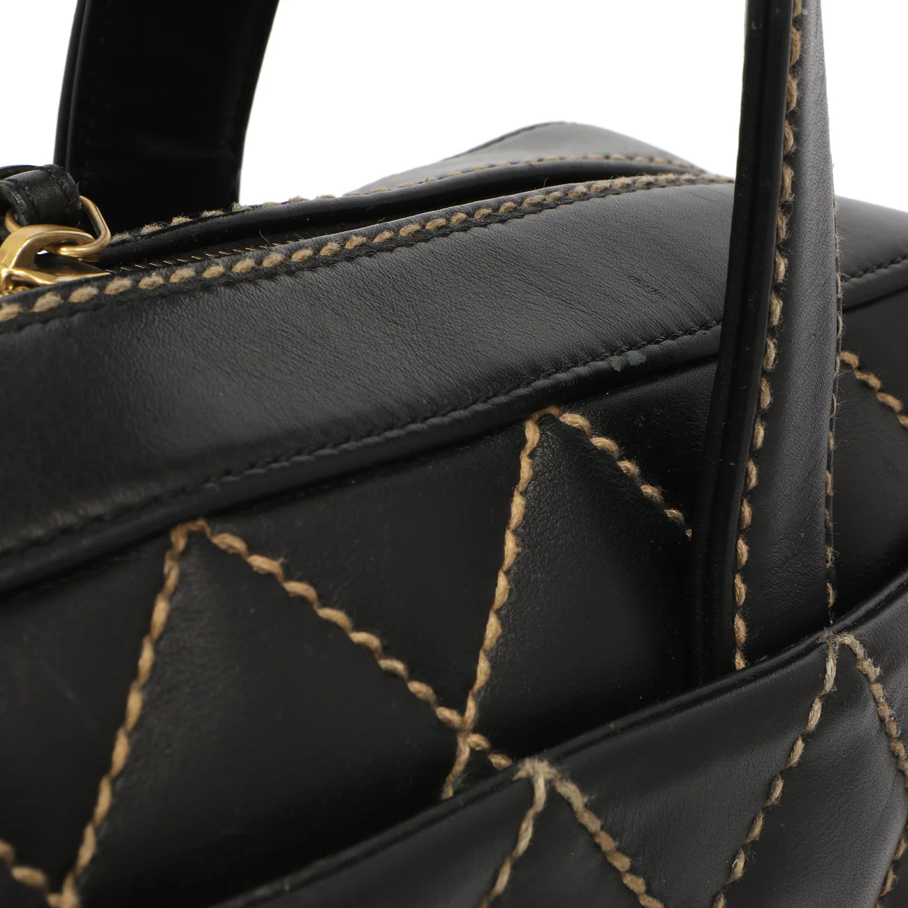 Chanel Black Calfskin Wild Stitch Top Handle - Image 13