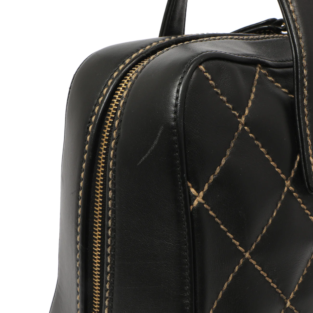 Chanel Black Calfskin Wild Stitch Top Handle - Image 14
