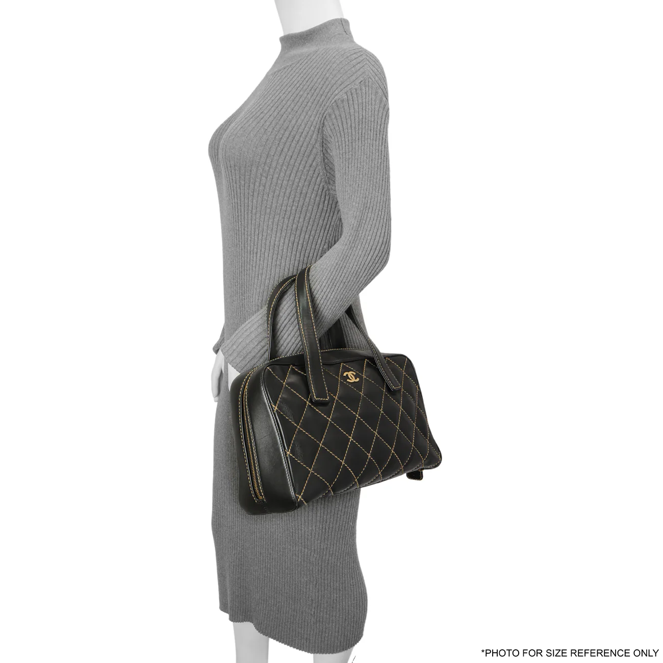 Chanel Black Calfskin Wild Stitch Top Handle - Image 15