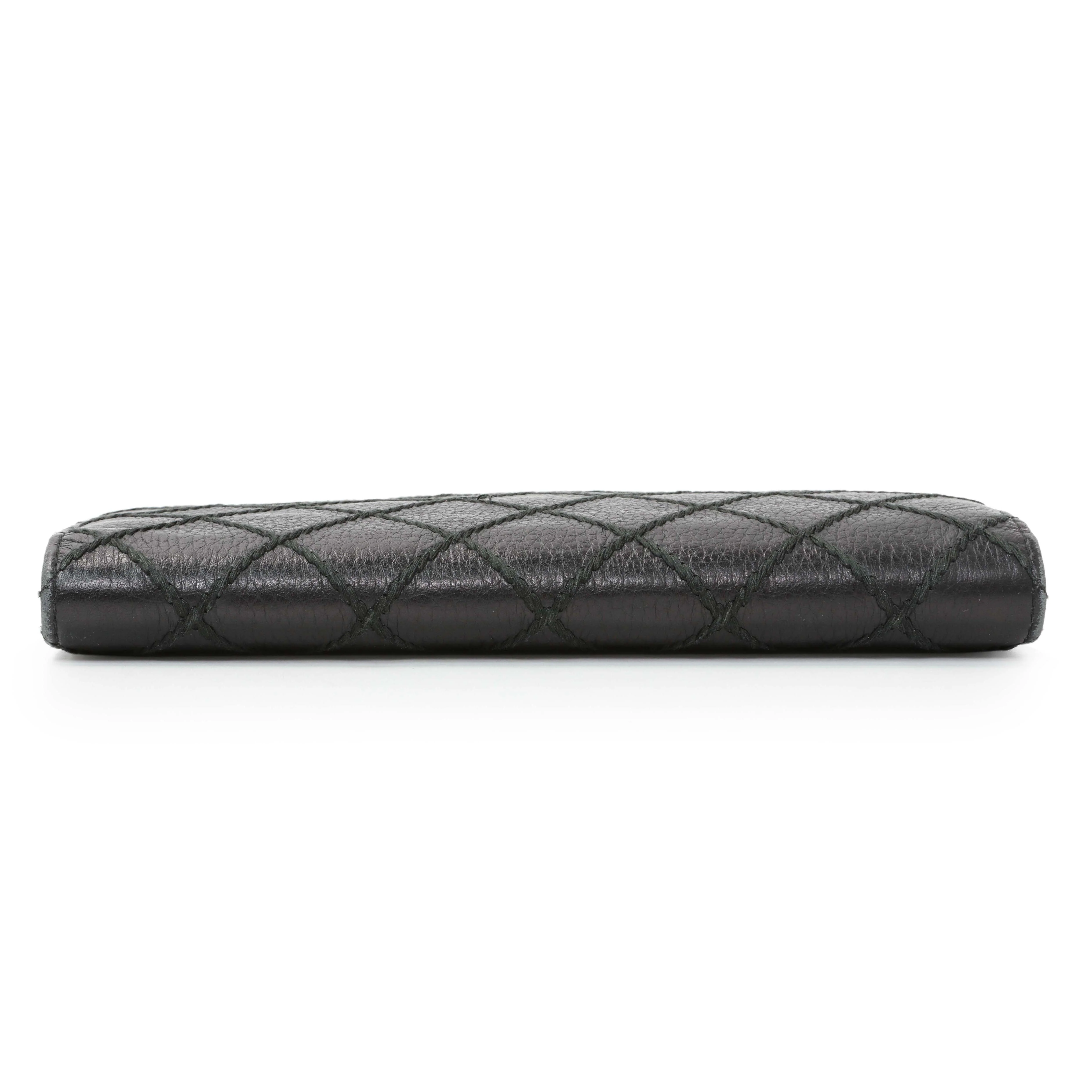 Chanel Black Calfskin Wild Stitch Wallet - Image 3