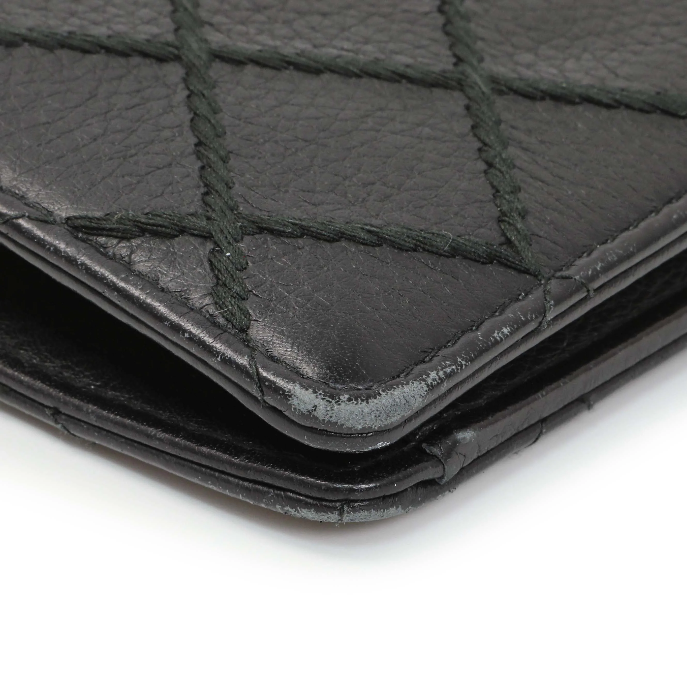 Chanel Black Calfskin Wild Stitch Wallet - Image 8