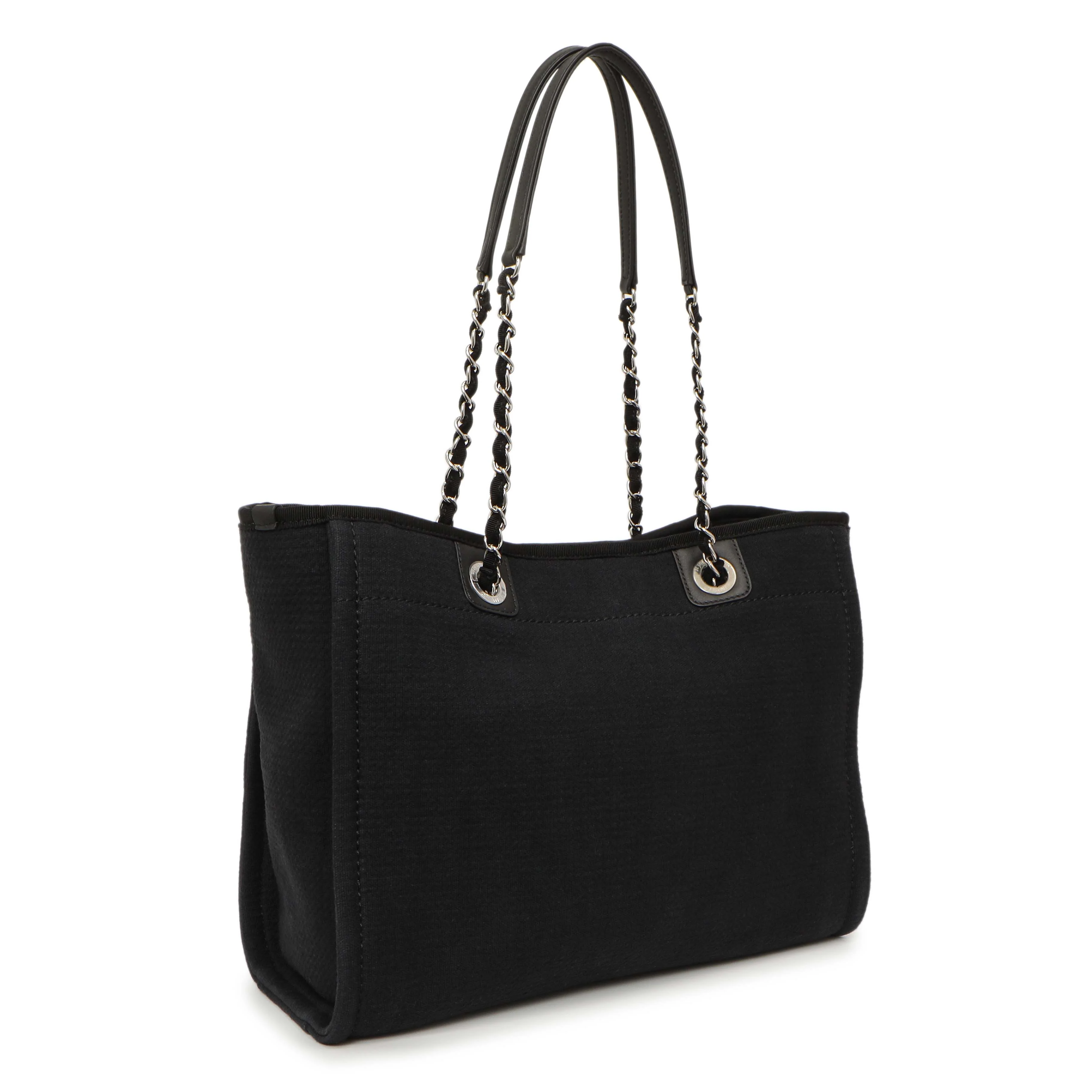 Chanel Black Canvas Small Deauville Tote - Image 2