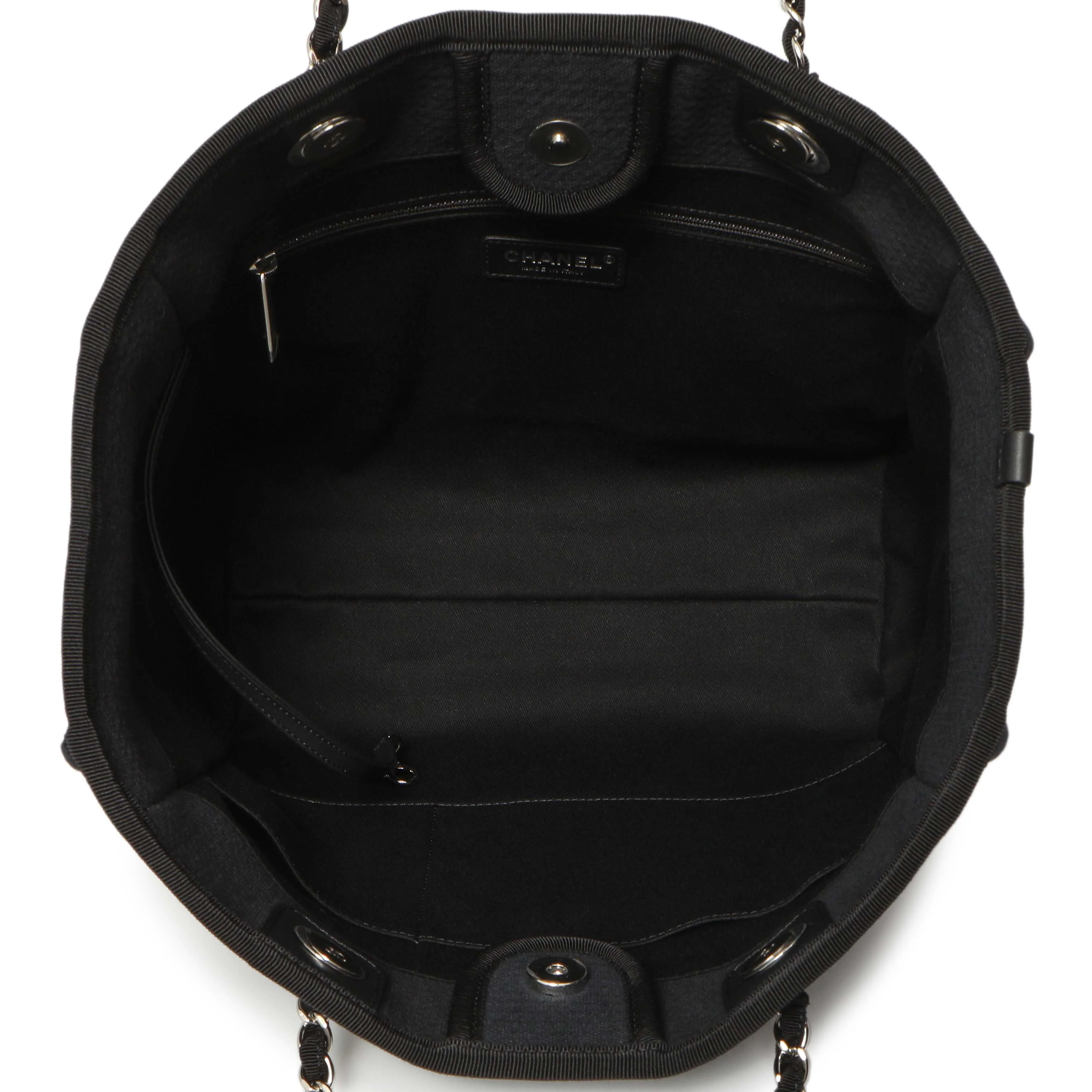 Chanel Black Canvas Small Deauville Tote - Image 4