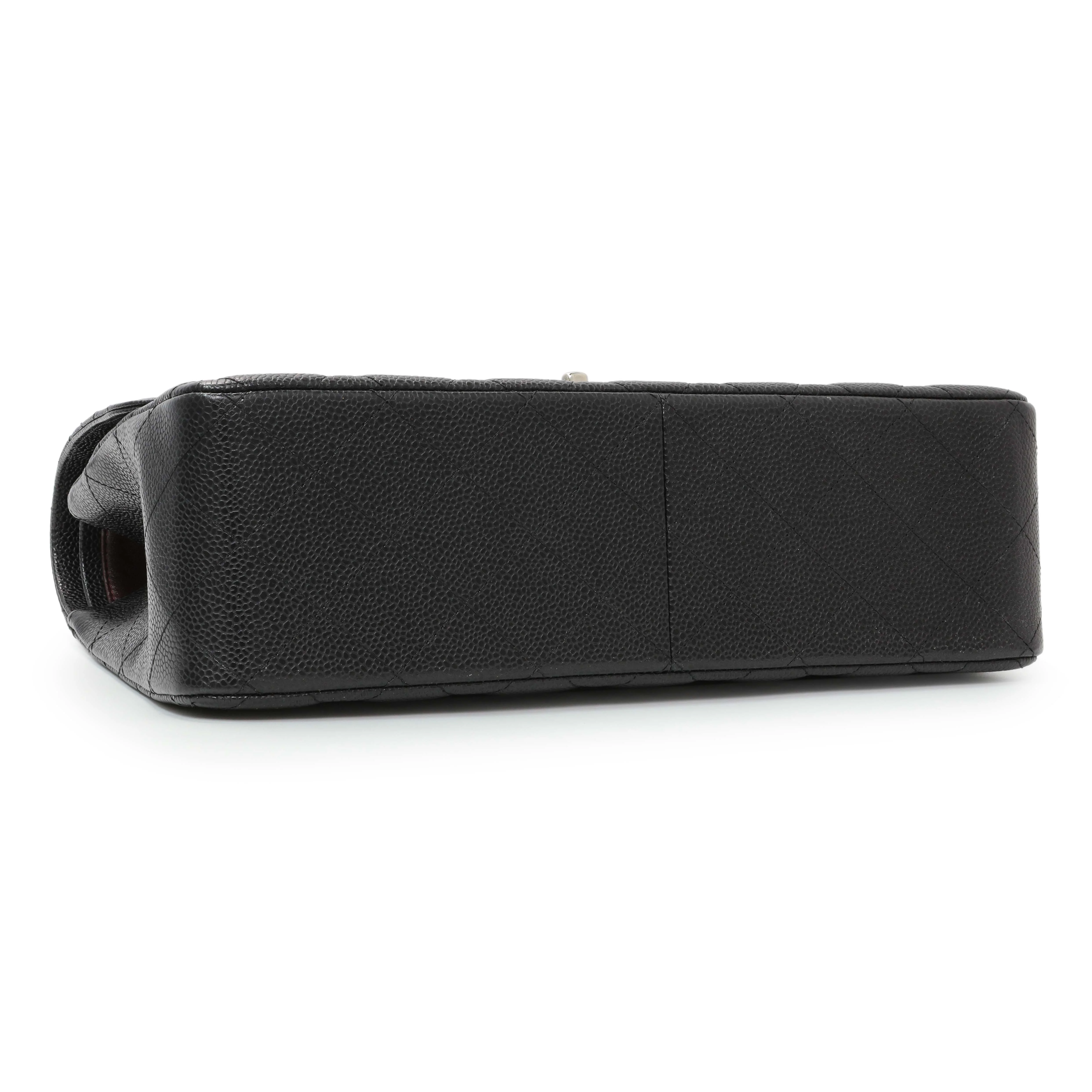 Chanel Black Caviar Jumbo Classic Double Flap - Image 3